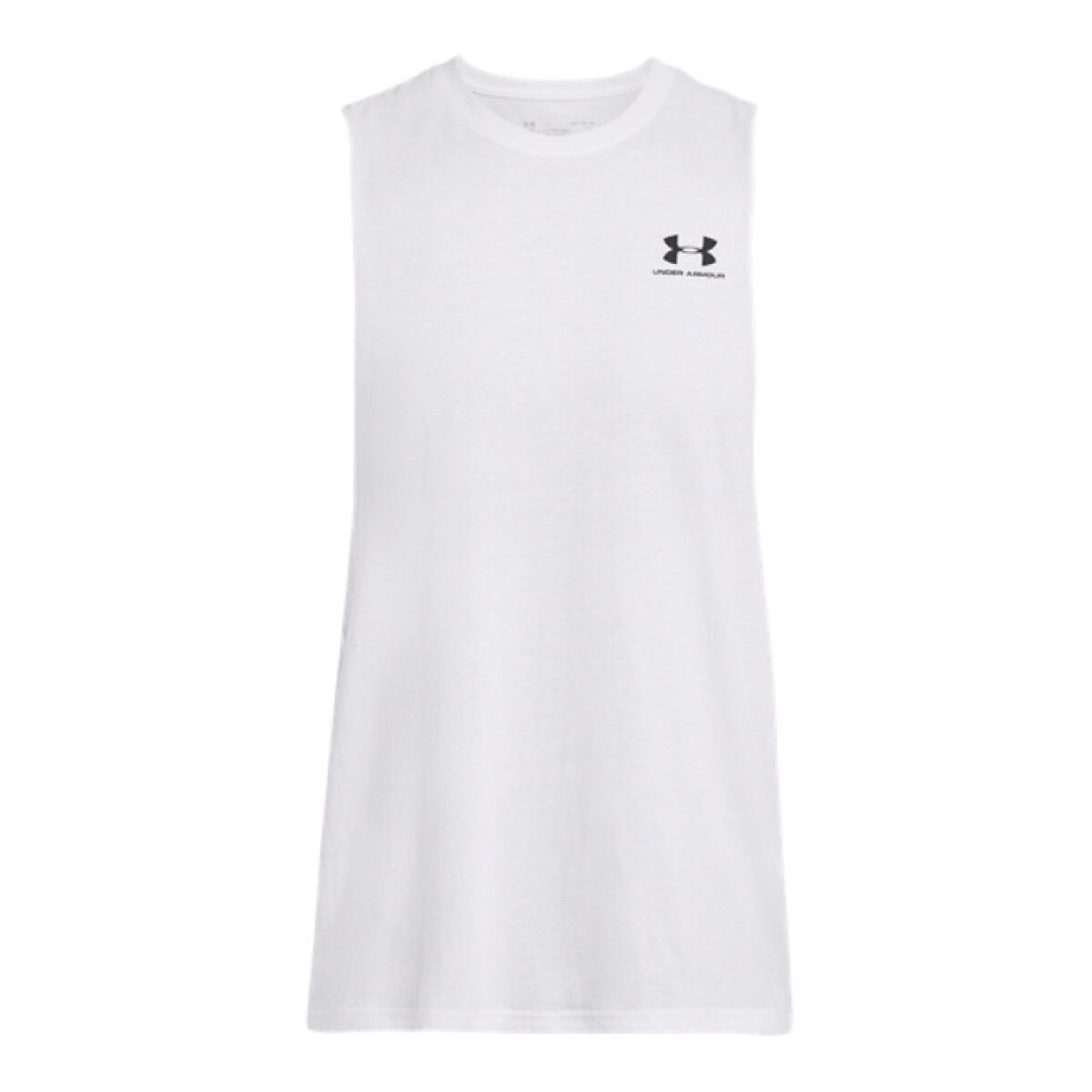 Męski top treningowy Under Armour UA Left Chest Cut Off Tank - biały