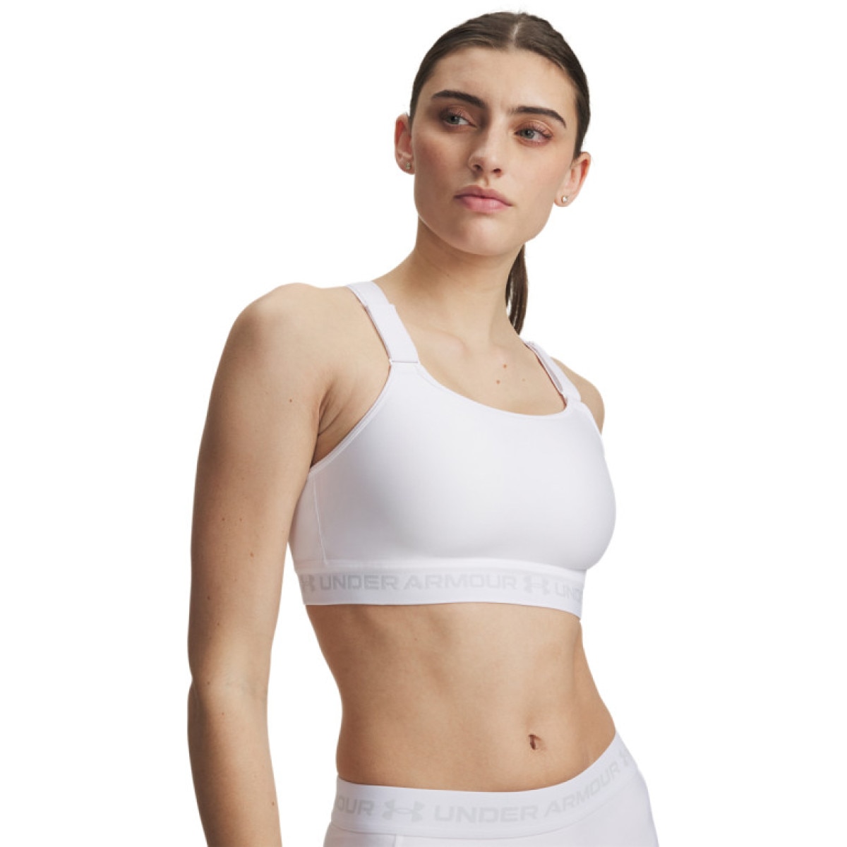 Damski biustonosz treningowy Under Armour HeatGear High - biały