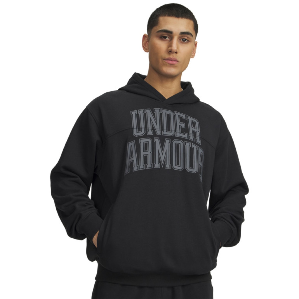 Męska bluza nierozpinana z kapturem Under Armour UA Rival LW Graphic Hoodie - czarna