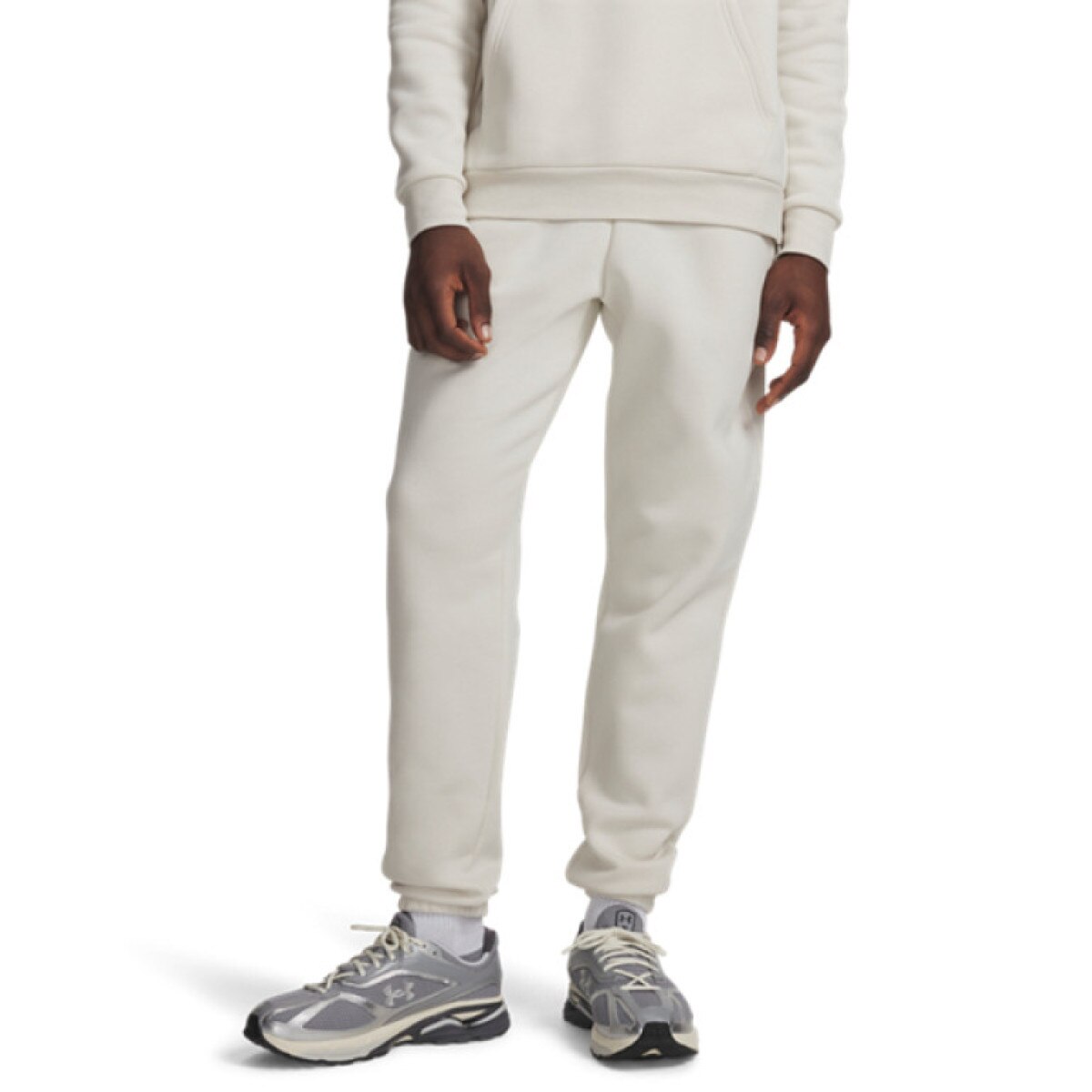 Męskie spodnie dresowe Under Armour UA Essential Fleece Jogger - białe