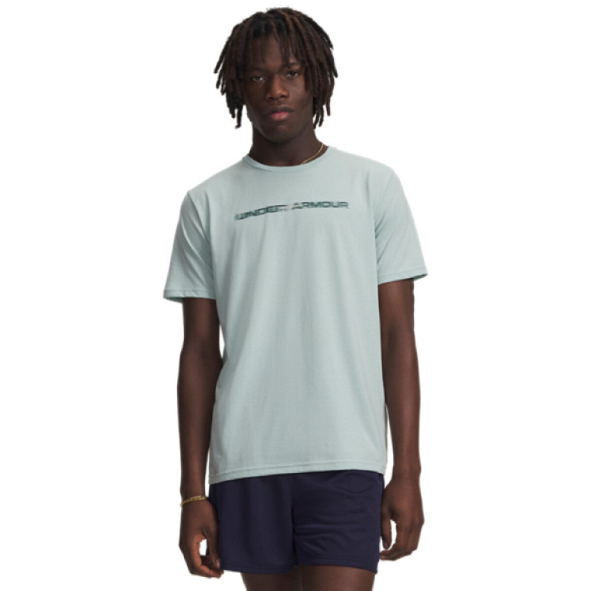 Męski t-shirt z nadrukiem Under Armour UA M BLUR WM SS - zielony