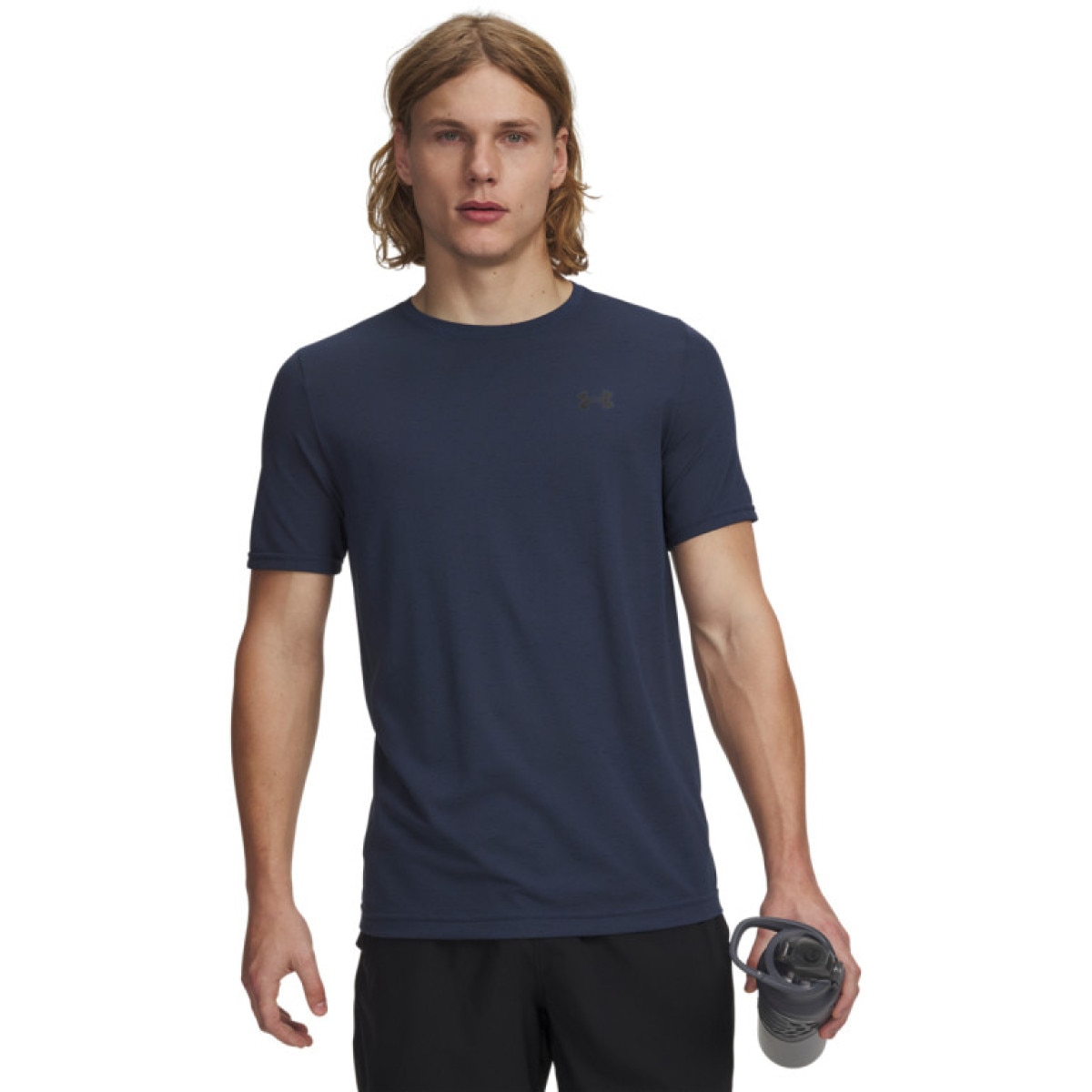 Męska koszulka treningowa Under Armour Vanish Seamless Novelty SS - granatowa