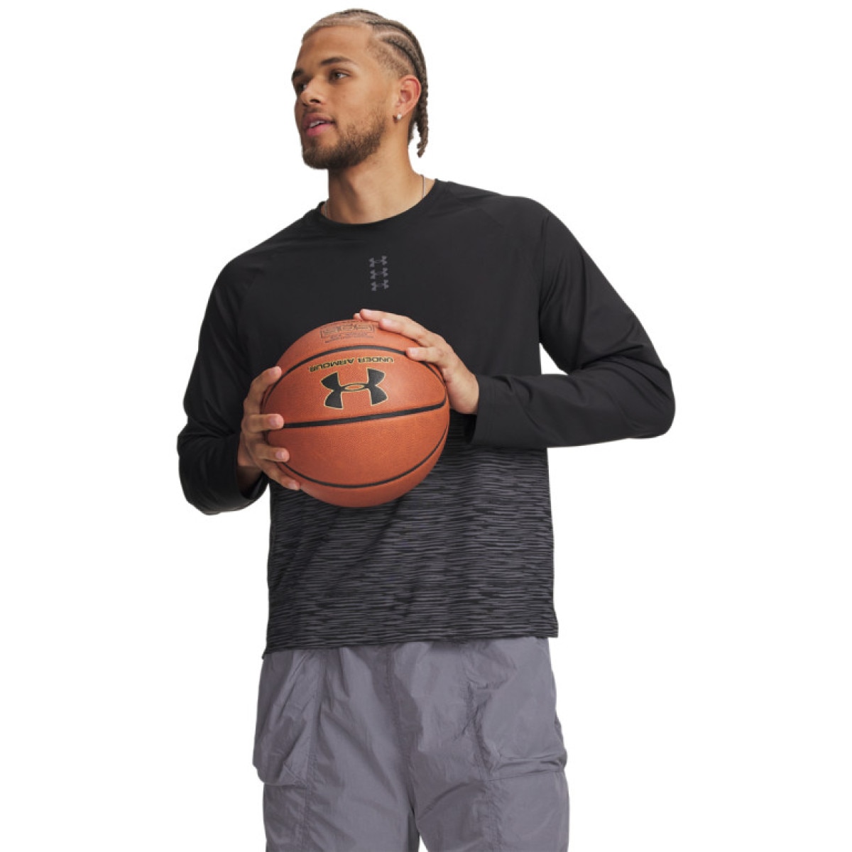 Męski longsleeve do koszykówki Under Armour UA Hoops Performance LS - czarny