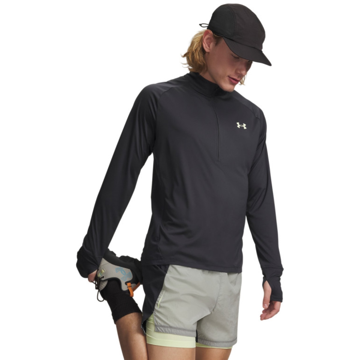 Męski longsleeve do biegania Under Armour M Explor Trail Run 1/2 Zip - czarny