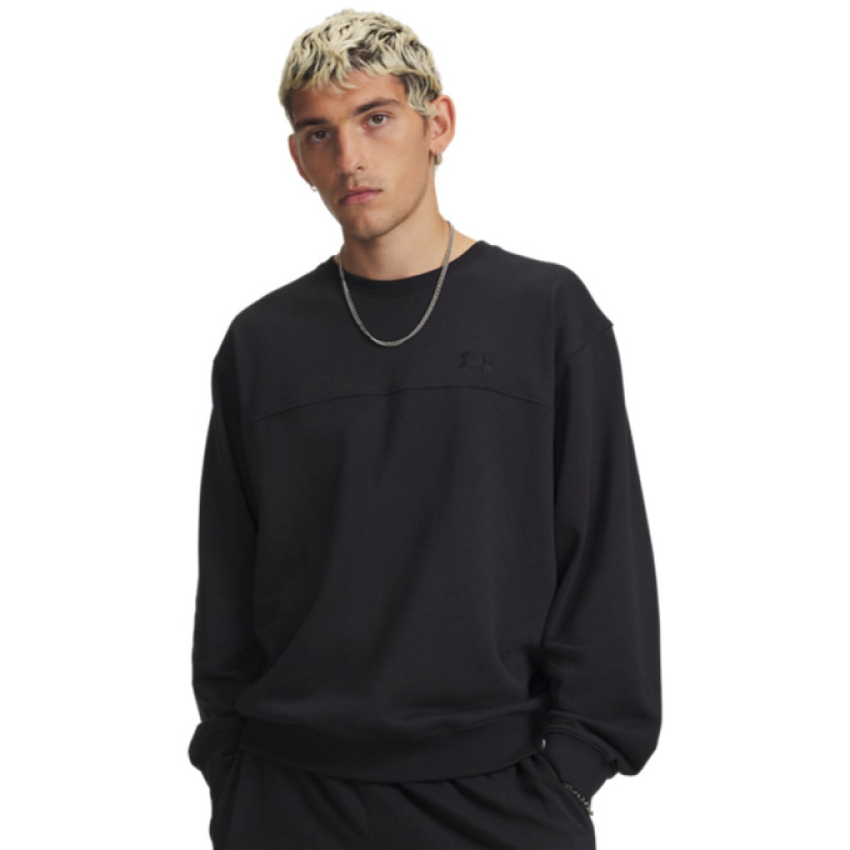 Męska bluza dresowa nierozpinana bez kaptura Under Armour UA Rival LW Crew - czarna