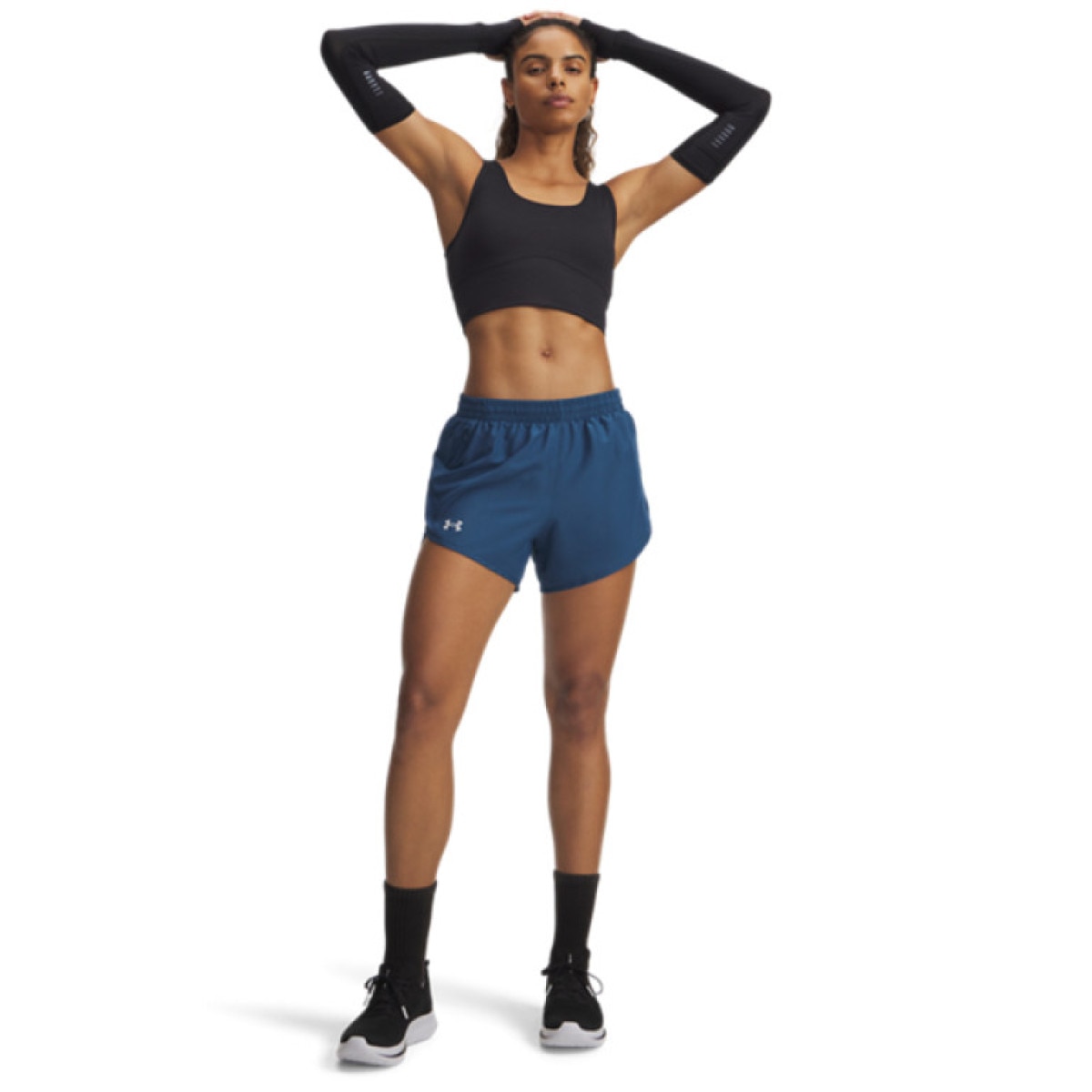 Damskie spodenki do biegania Under Armour UA Fly By 3\'\' Shorts - niebieskie