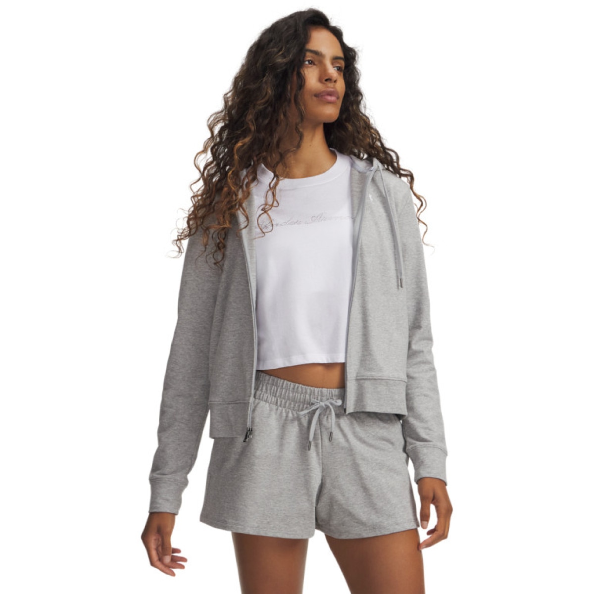 Damska bluza rozpinana z kapturem Under Armour Sport Terry FZ - szara
