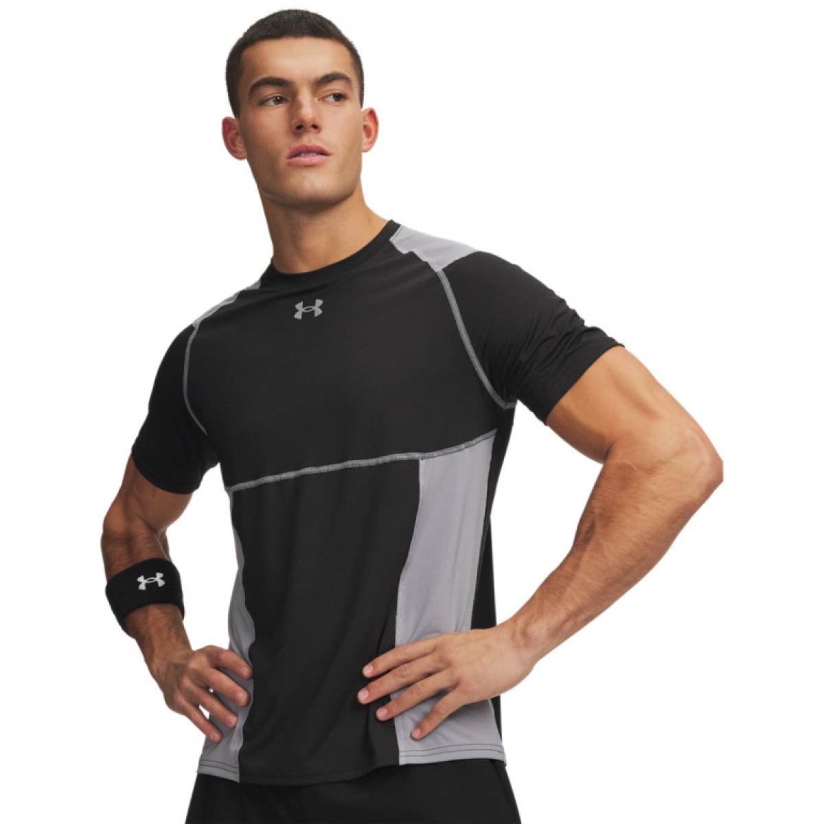 Męska koszulka treningowa Under Armour UA HG Elite Fitted SS - czarna
