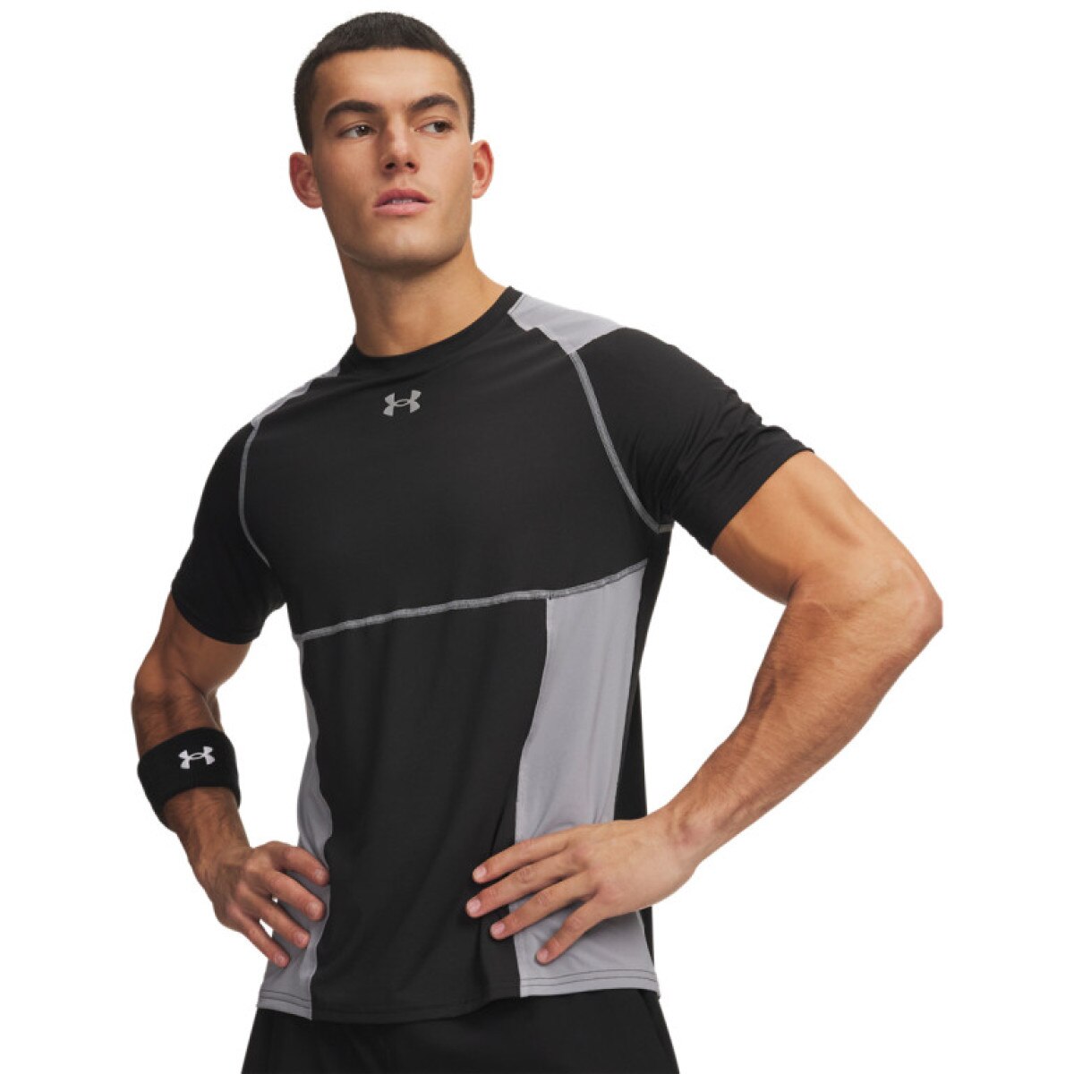 Męska koszulka treningowa Under Armour UA HG Elite Fitted SS - czarna