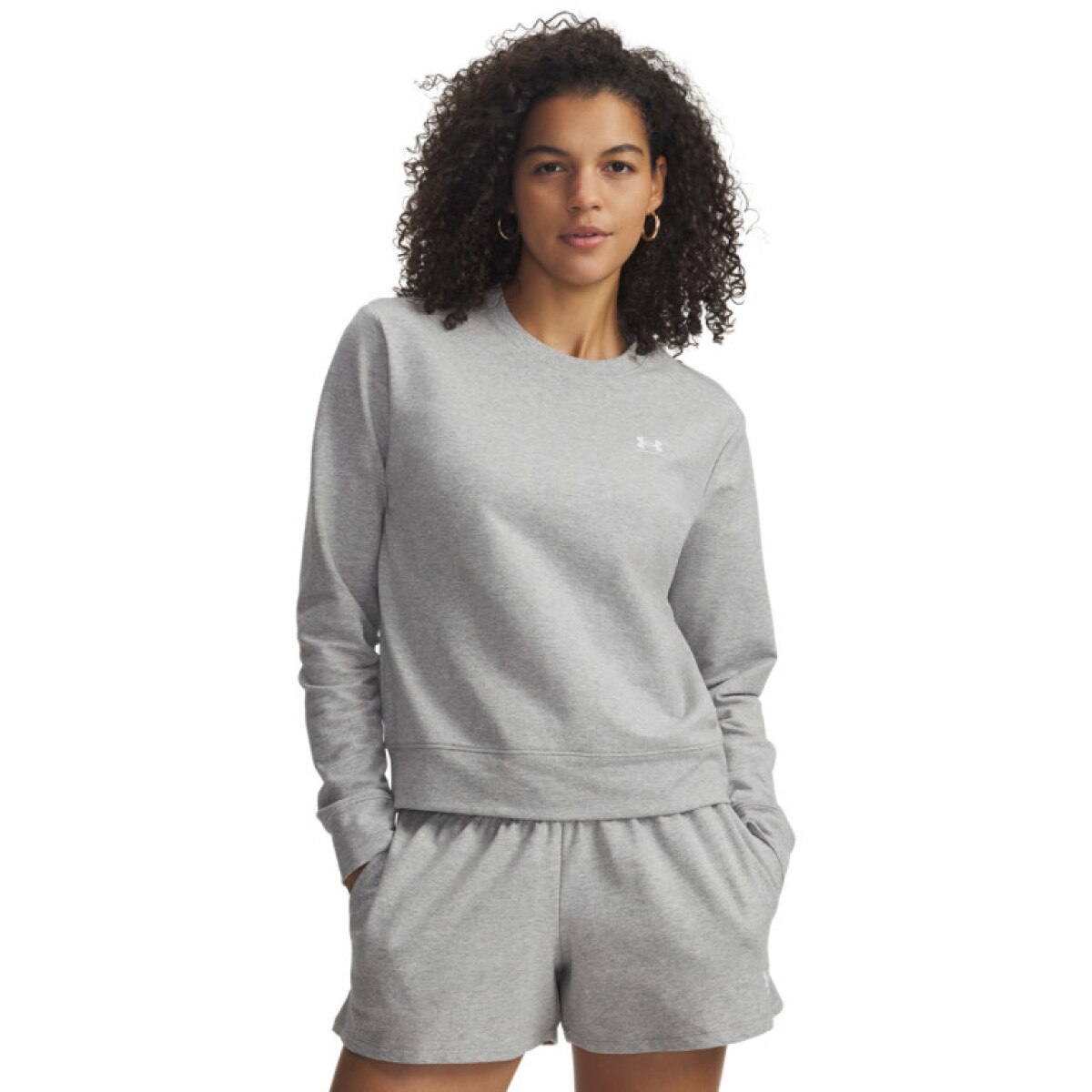 Damska bluza nierozpinana bez kaptura Under Armour Sport Terry Crew - szara