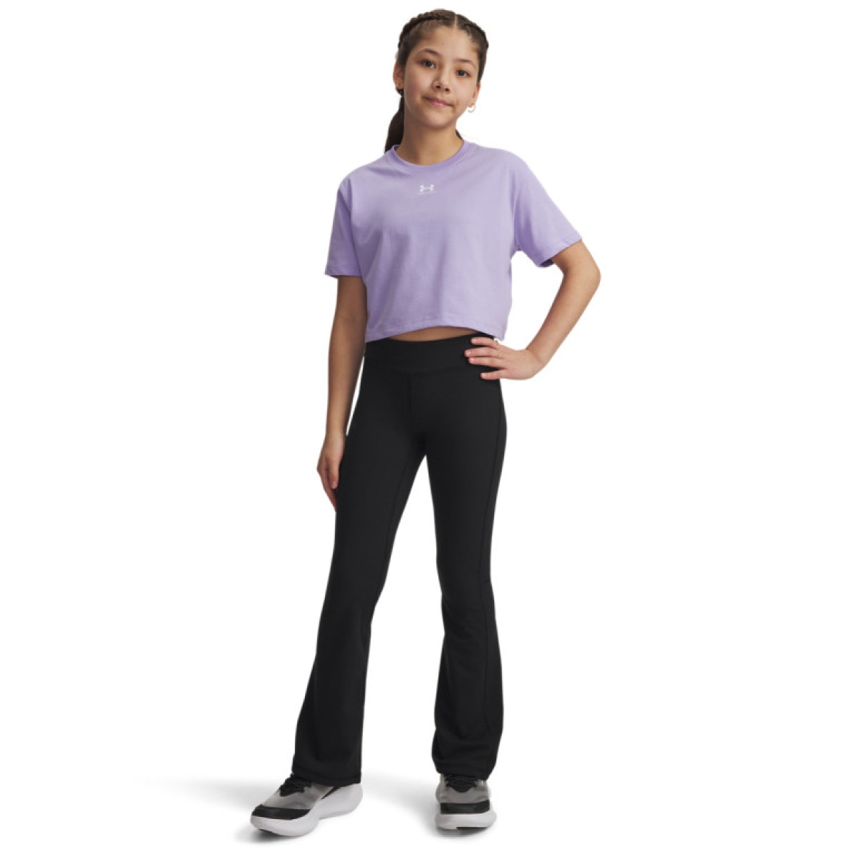 Dziewczęce spodnie treningowe Under Armour Motion Flare Pant - czarne