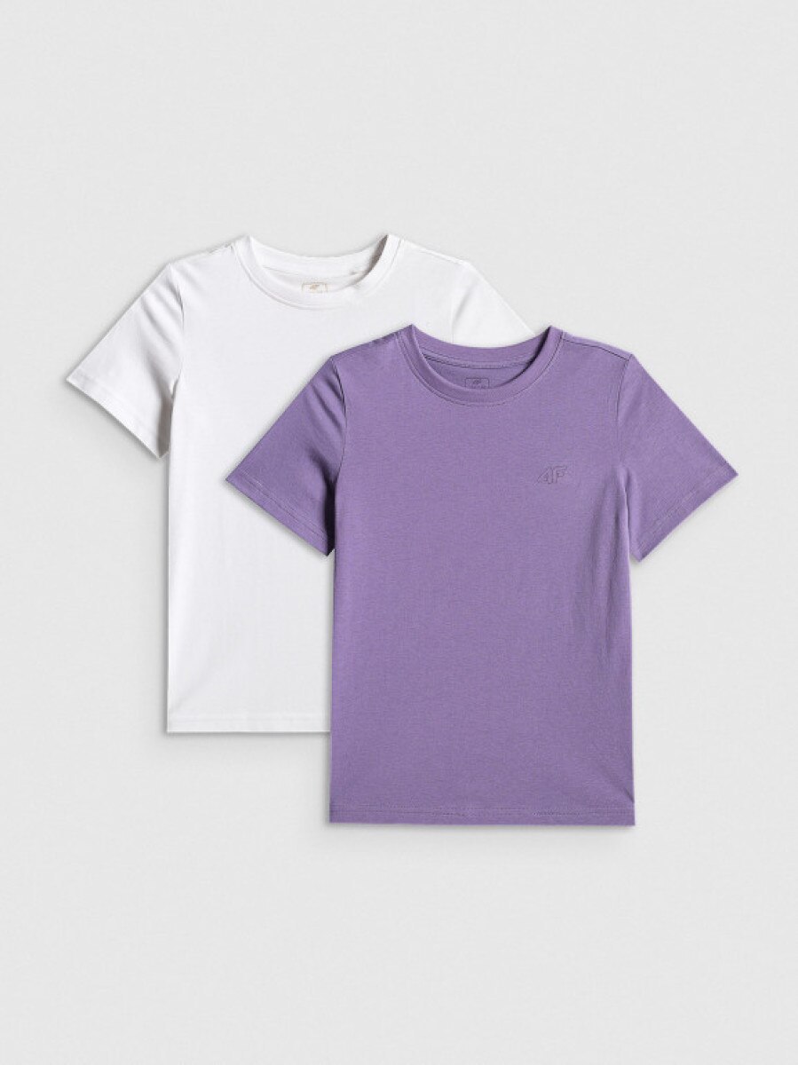Dziewczęcy t-shirt basic 4F 4FJRSS26TTSHF4011 - multikolor