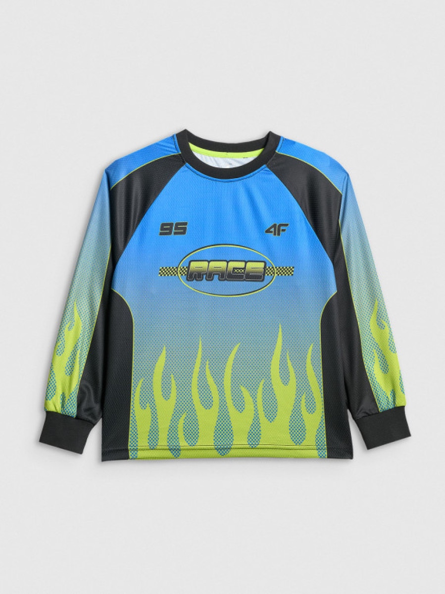 Chłopięcy longsleeve treningowy 4F 4FJRSS26TLONM663 - multikolor