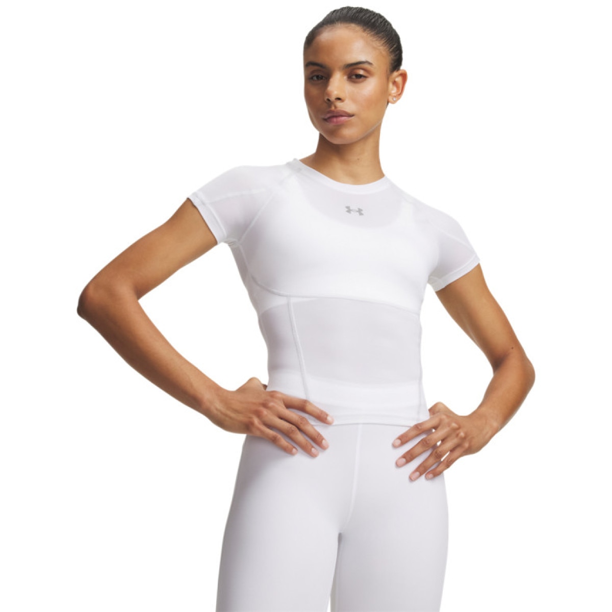 Damska koszulka treningowa Under Armour HeatGear Elite SS - biała