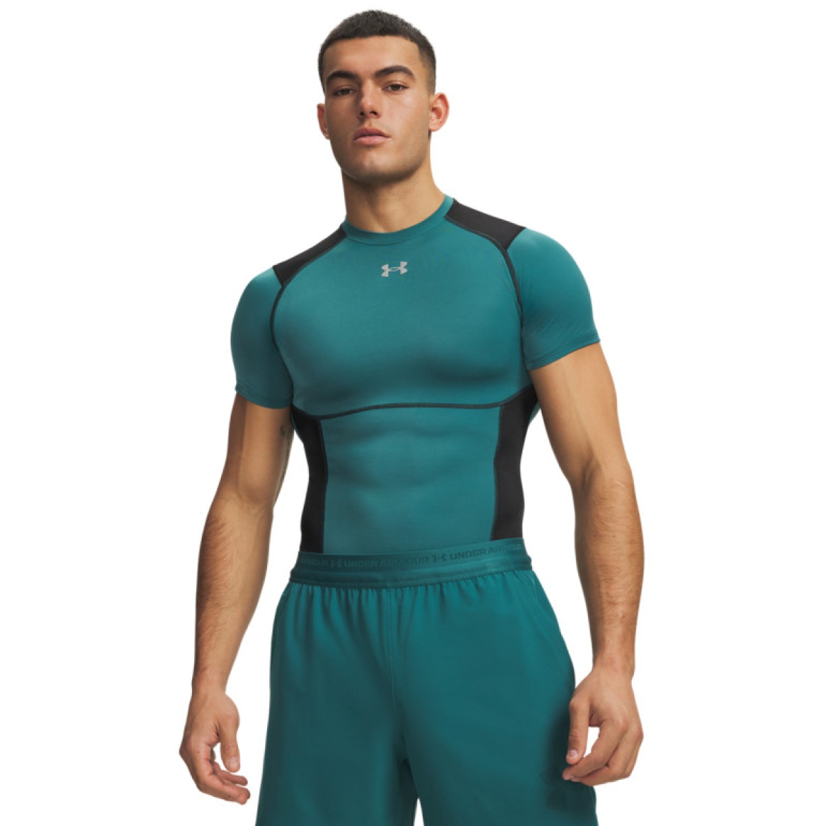 Męska koszulka treningowa Under Armour UA HeatGear Elite Comp SS - zielona