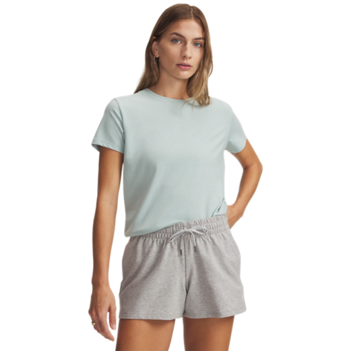 Damski t-shirt z nadrukiem Under Armour Campus Core SS - niebieski