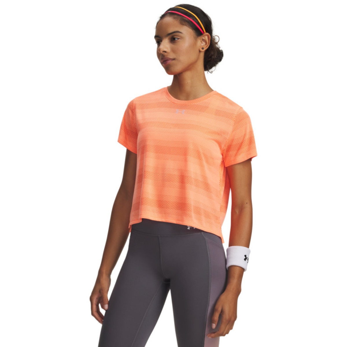 Damska koszulka do biegania Under Armour UA Velociti Shortsleeve - pomarańczowa