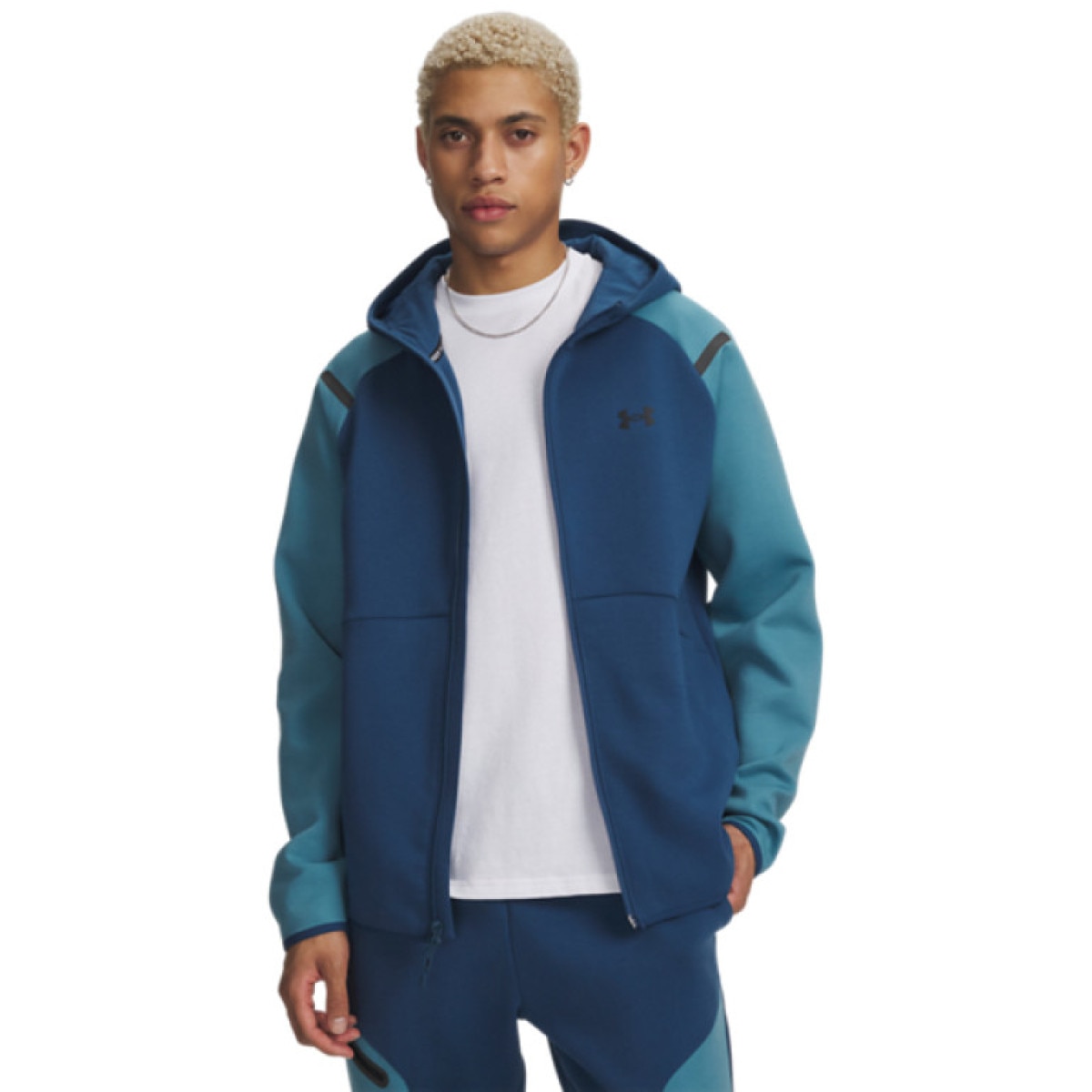Męska bluza dresowa rozpinana z kapturem Under Armour UA Unstoppable Fleece Full-Zip - niebieska