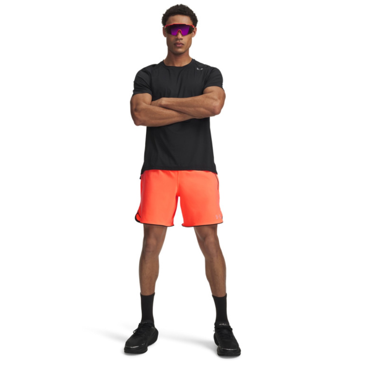 Męskie spodenki do biegania Under Armour UA Velociti Pro 7in Short - pomarańczowe