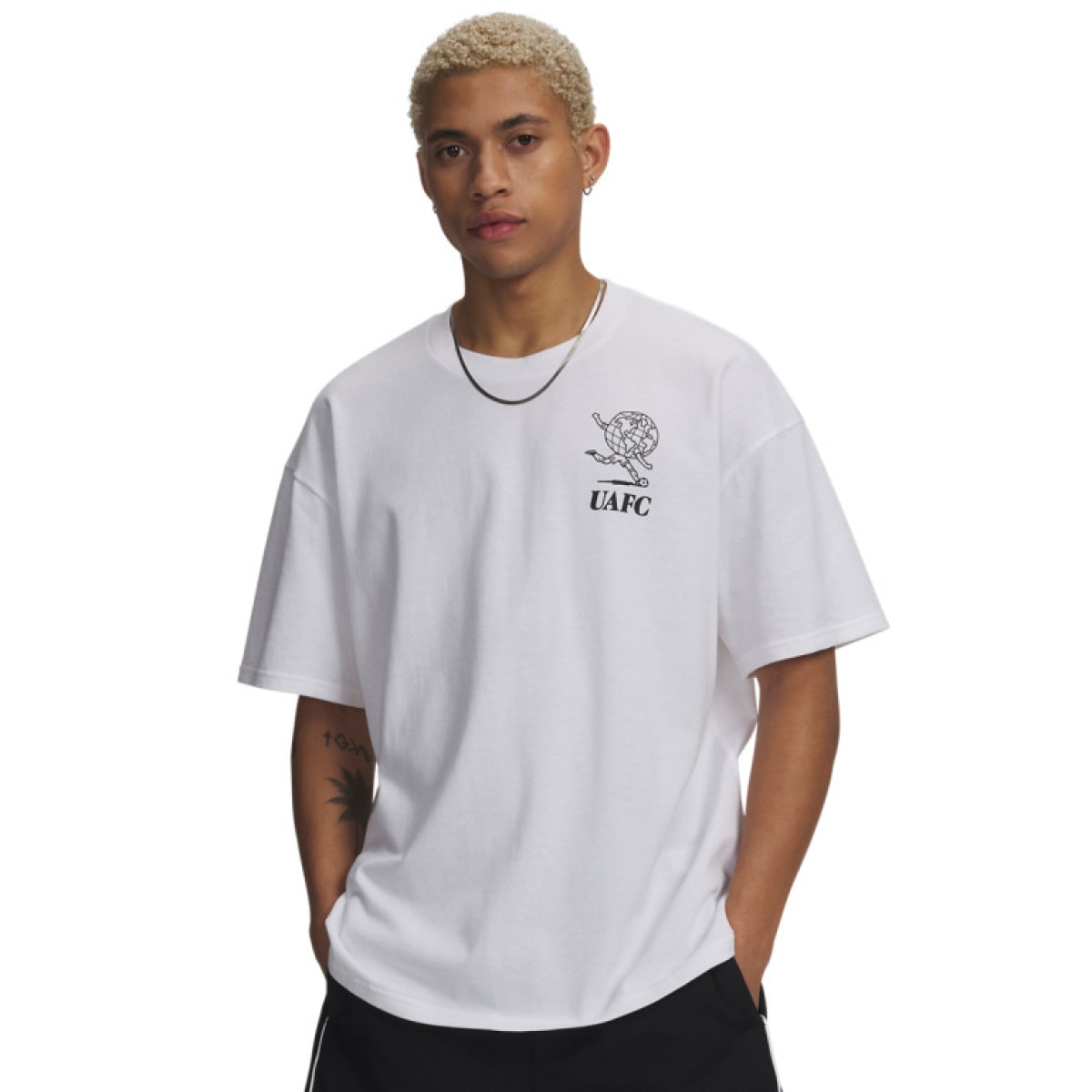 Męski t-shirt z nadrukiem Under Armour UA GFB Earth Heavyweight - biały