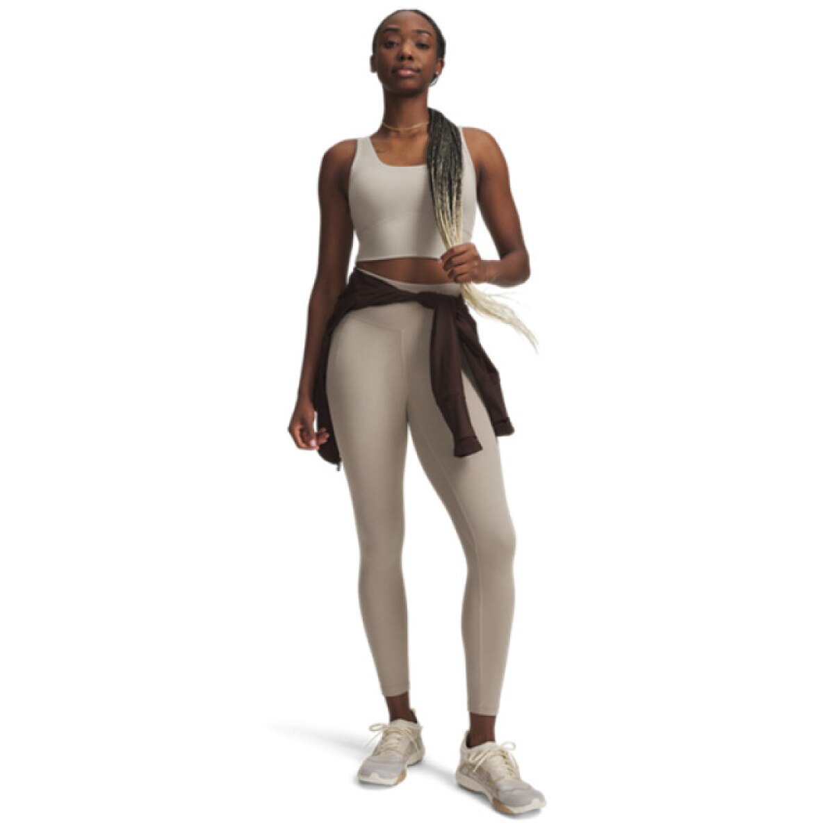 Damskie legginsy treningowe Under Armour Meridian Ankle Leg - beżowe