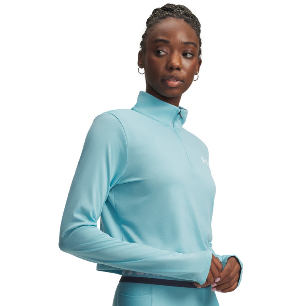 Damska bluza treningowa bez kaptura Under Armour Tech Branded 1/2 Zip - niebieska