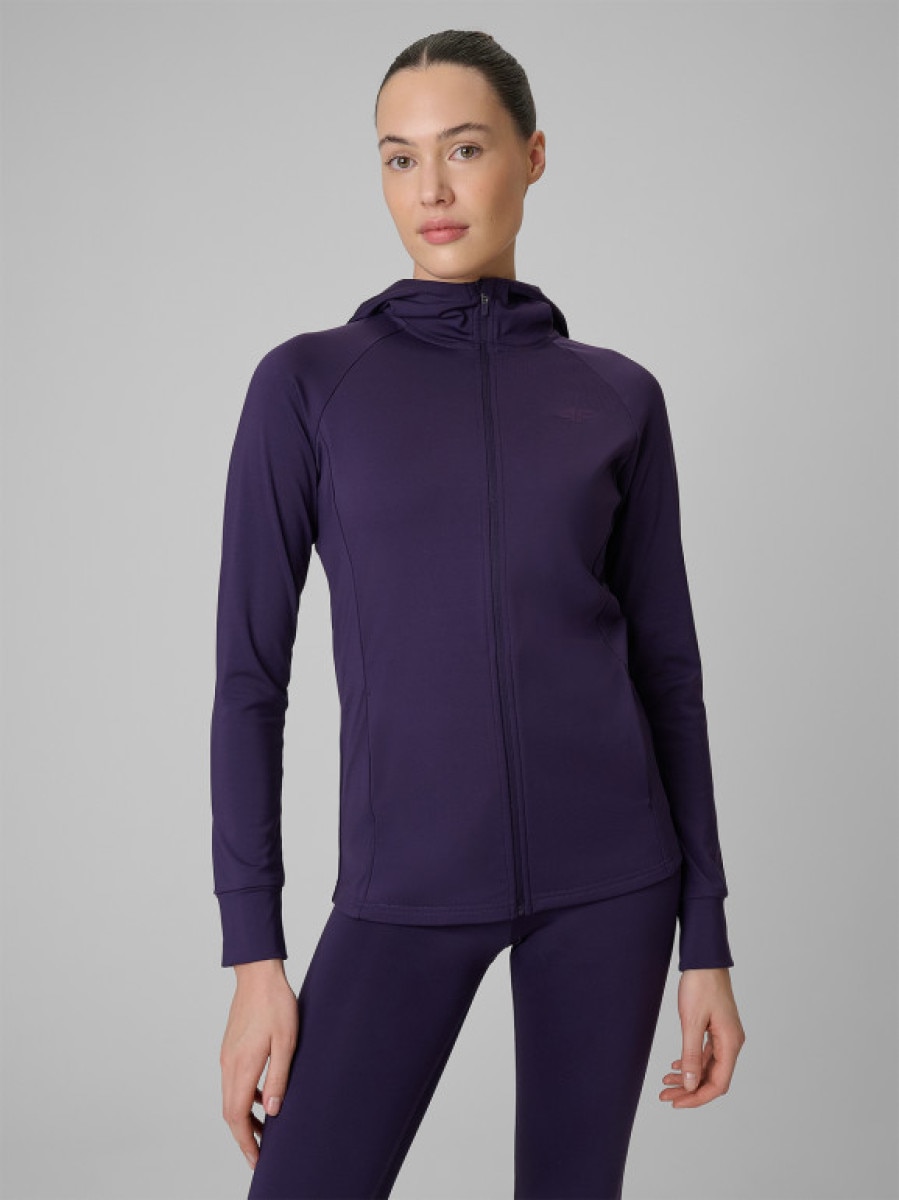 Damska bluza treningowa 4F 4FWSS26TFSWF656 - fioletowa