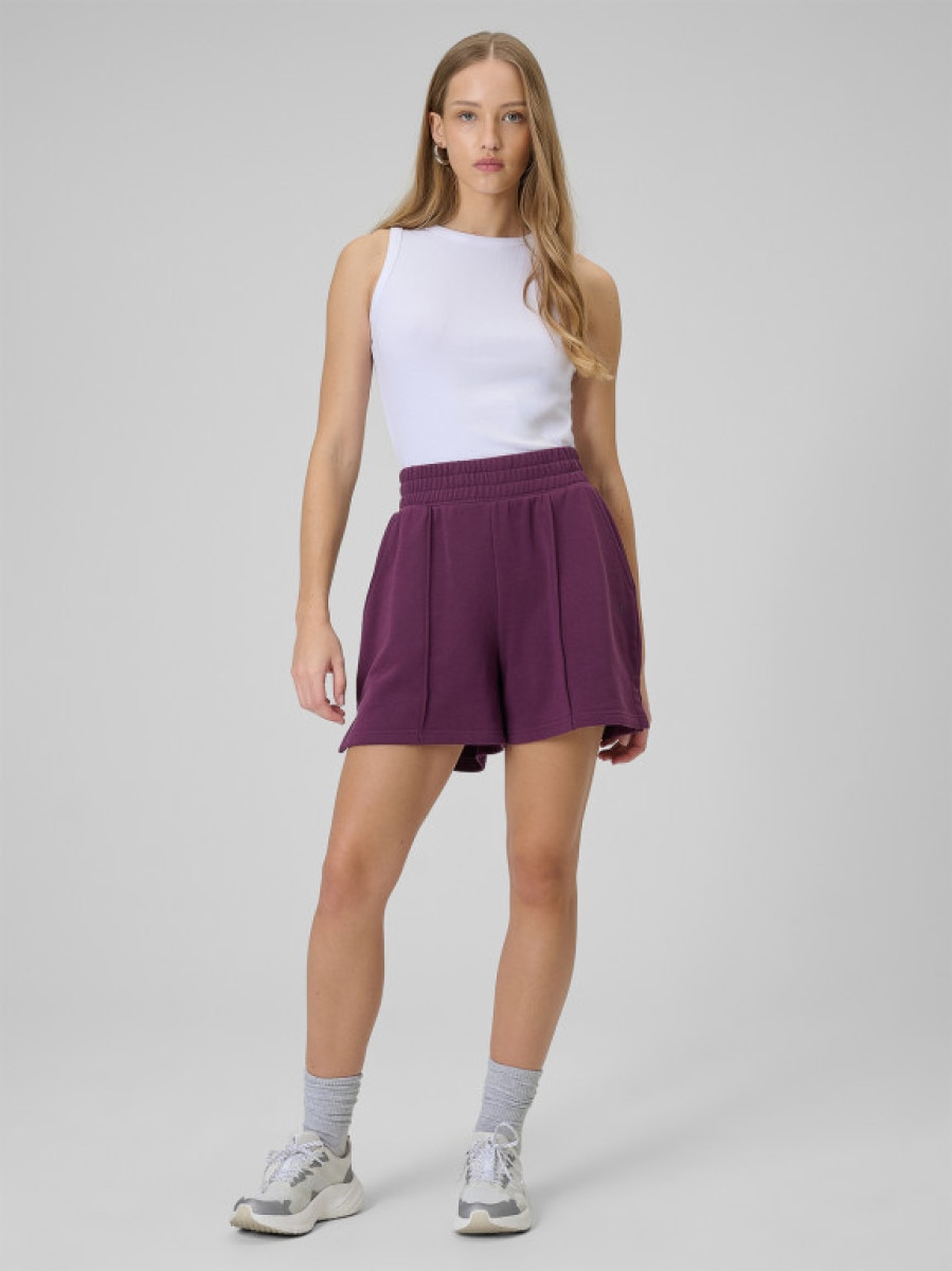 Damskie spodenki dresowe 4F 4FWSS26TSHOF707 - fioletowe