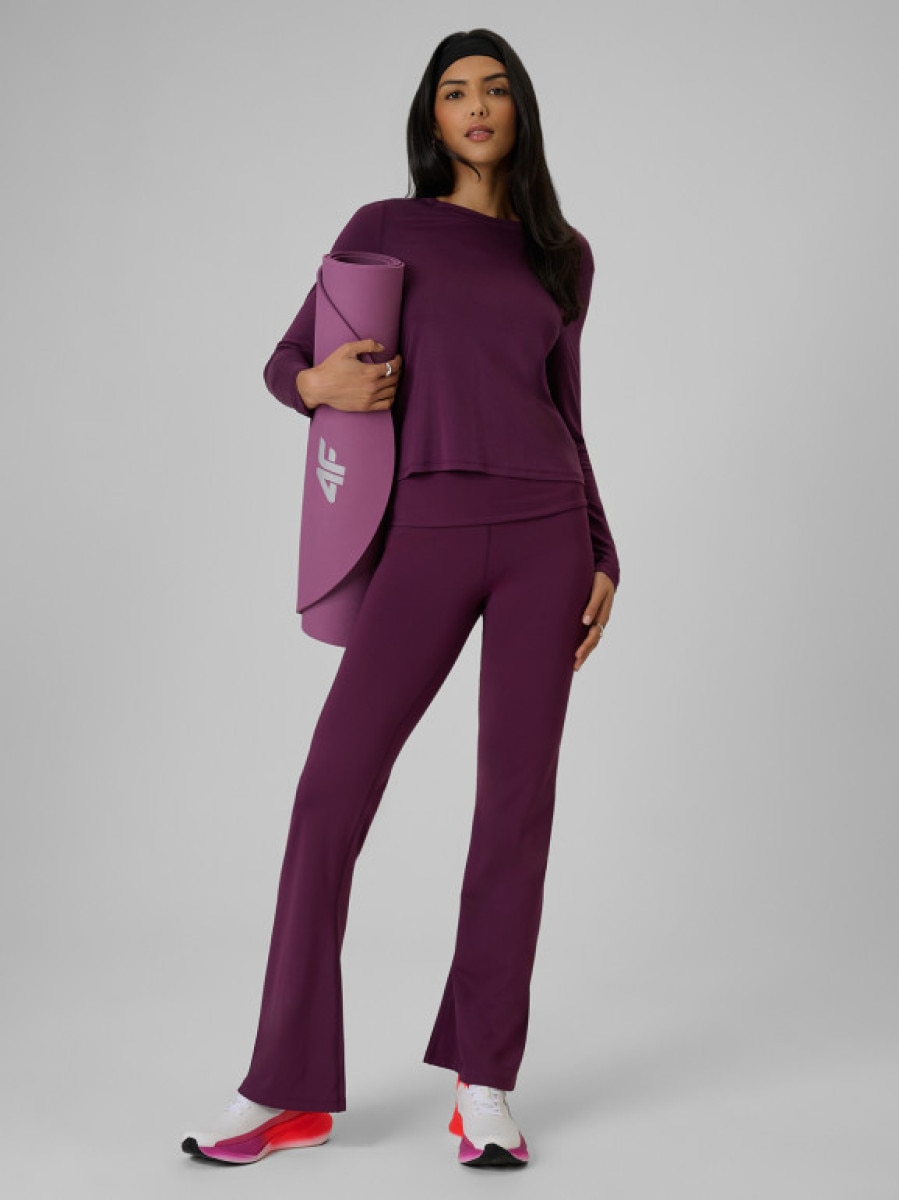Damskie legginsy 4F 4F 4FRSS26TTIGF329 - fioletowe