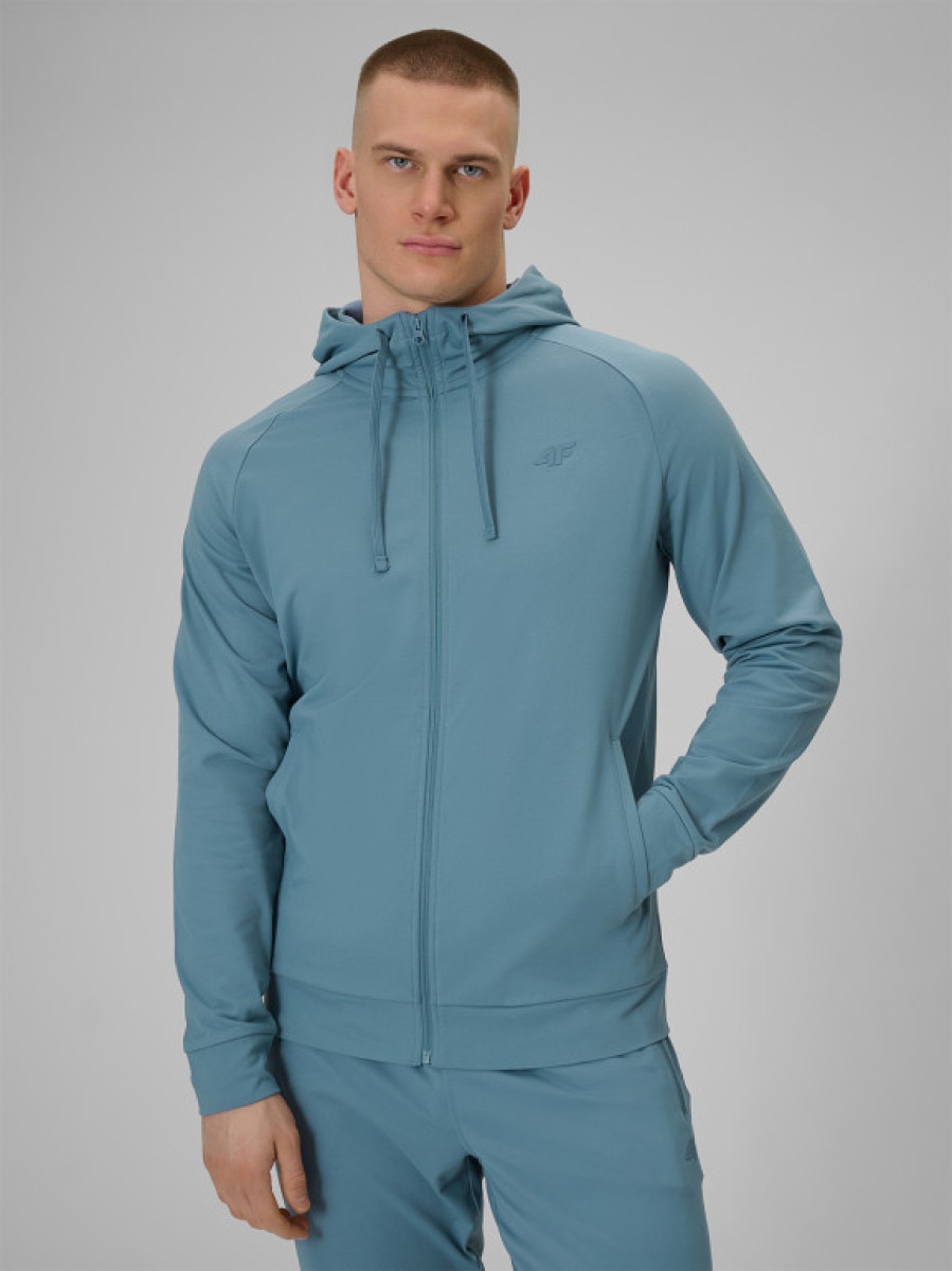Męska bluza treningowa 4F 4FWSS26TFSWM631 - turkusowa