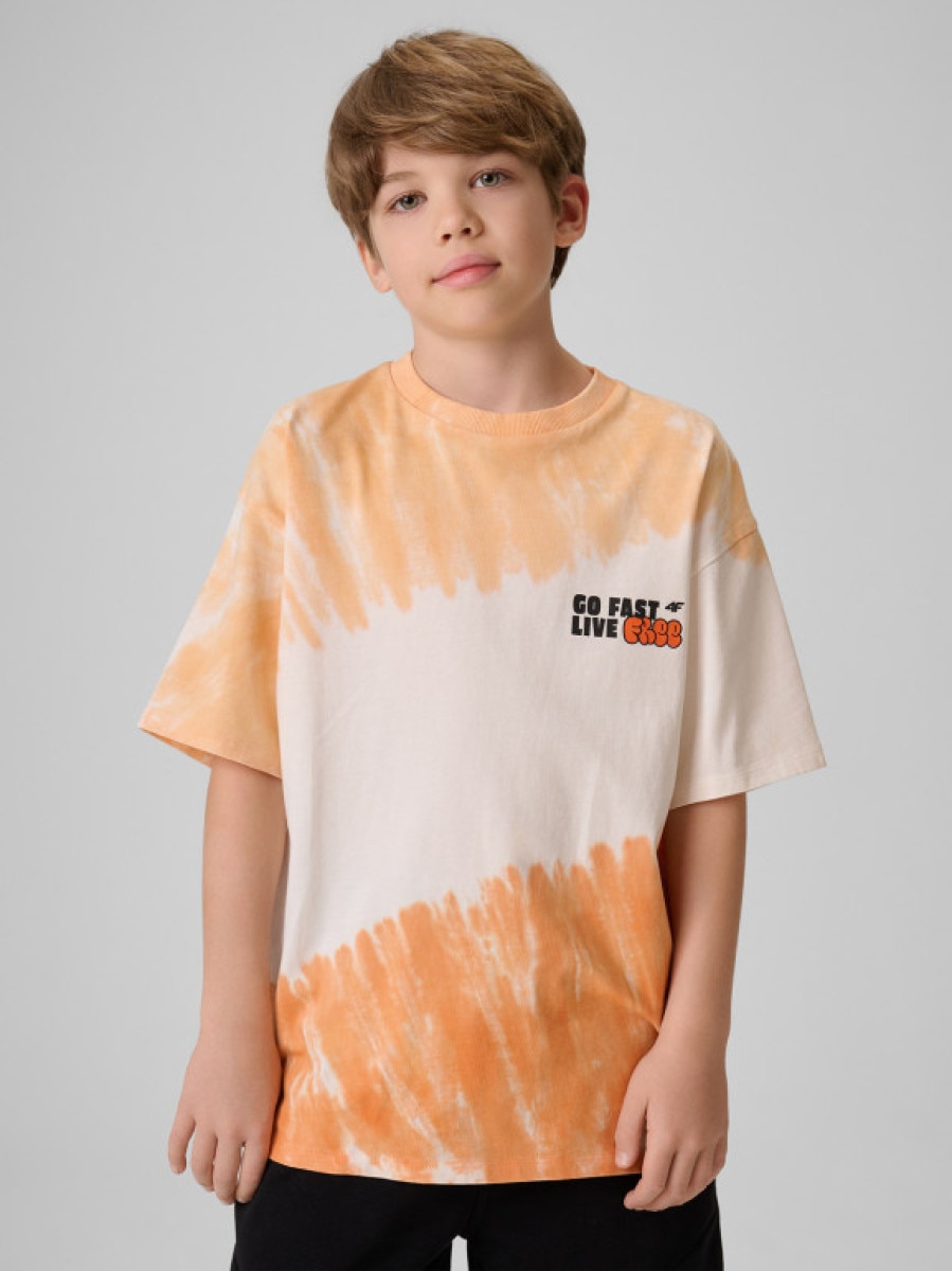 Chłopięcy t-shirt z nadrukiem 4F 4FJRSS26TTSHM4172 - multikolor