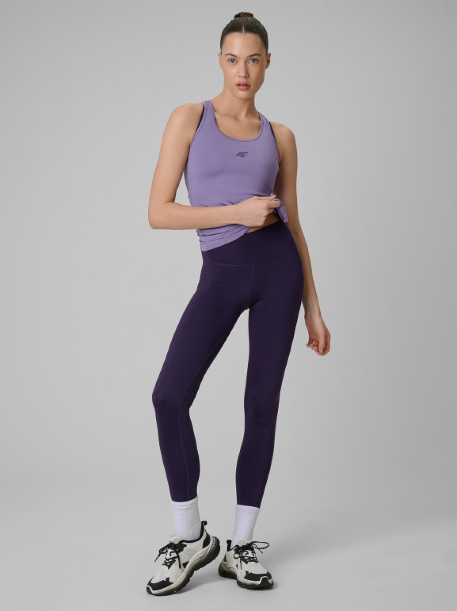 Damskie legginsy treningowe 4F 4FWSS26TFTIF458 - fioletowe