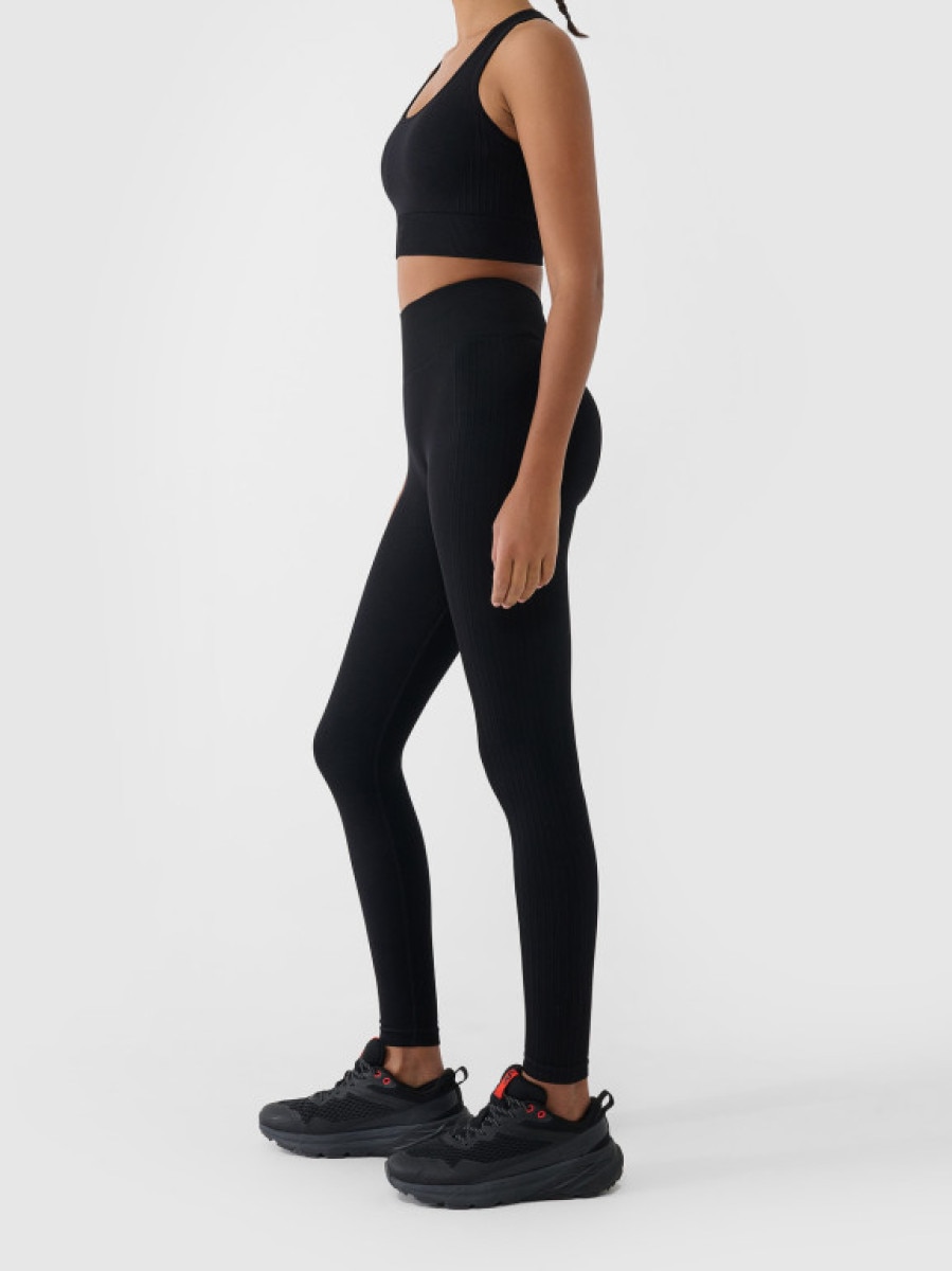 Damskie legginsy treningowe 4F 4FWSS26TFTIF420 - czarne