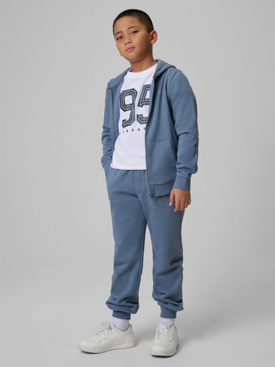 Chłopięce spodnie dresowe joggery 4F 4FJRSS26TTROM1824 - denim
