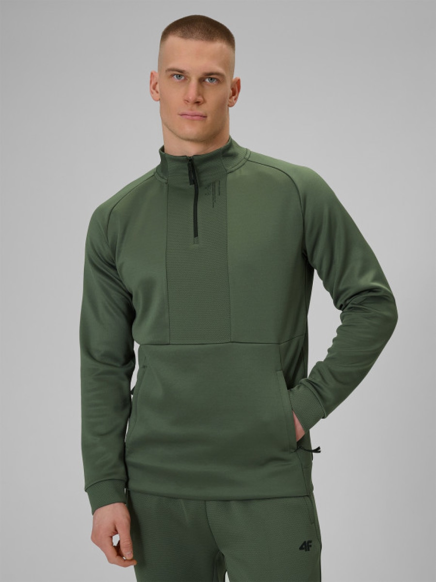Męska bluza treningowa 4F 4FWSS26TFSWM628 - khaki