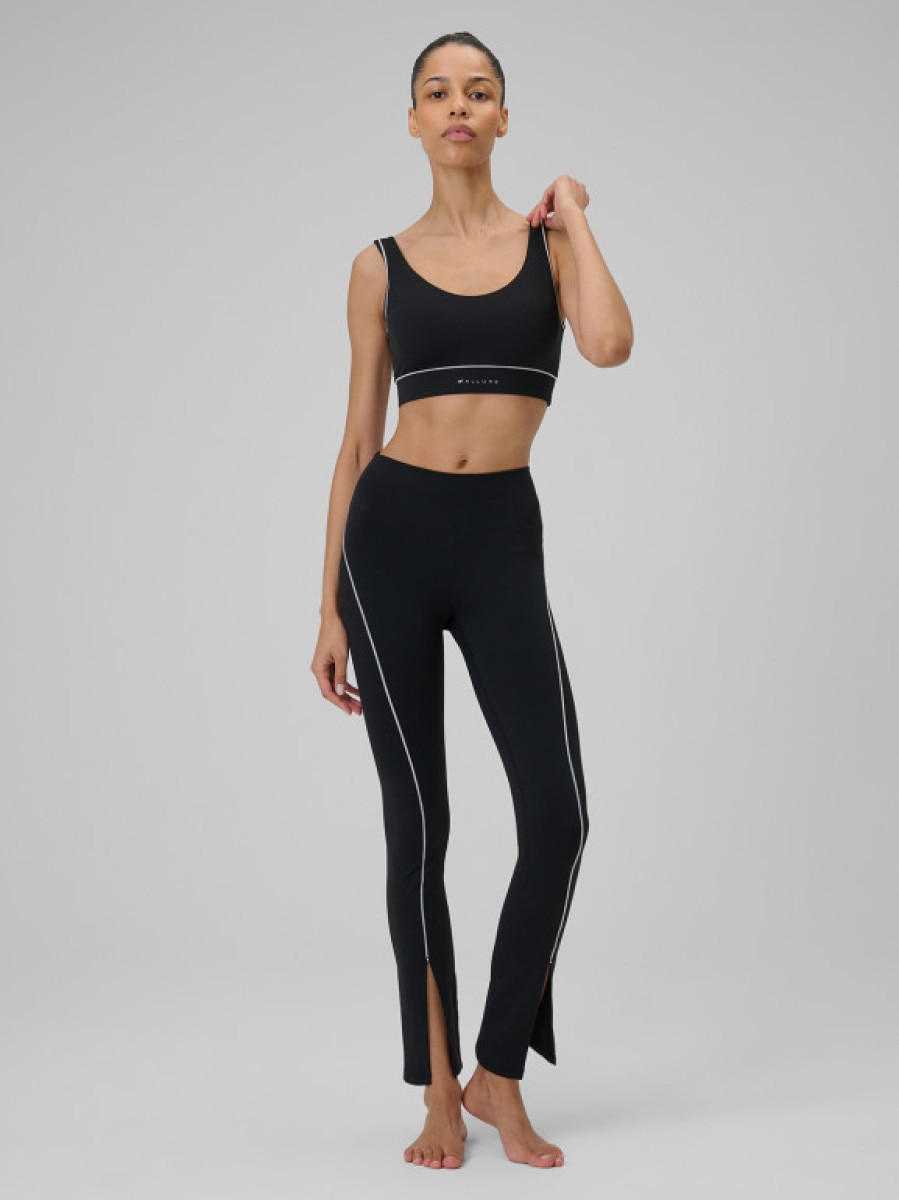 Damskie legginsy do jogi 4F 4FRSS26TFTIF495 - czarne
