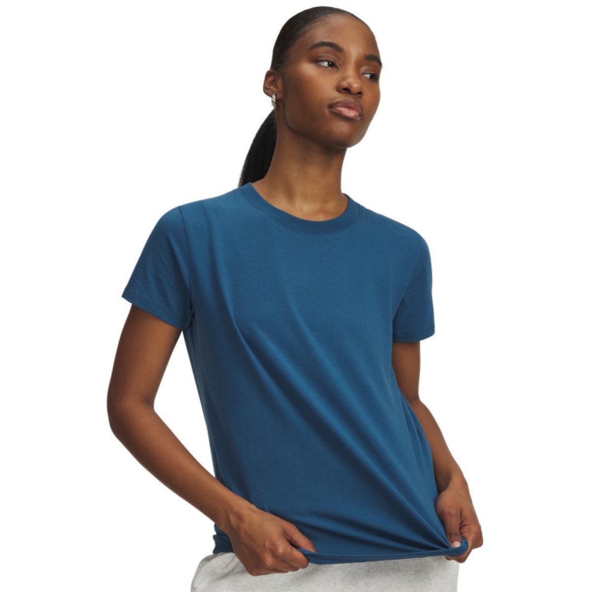 Damski t-shirt z nadrukiem Under Armour Campus Core SS - granatowy