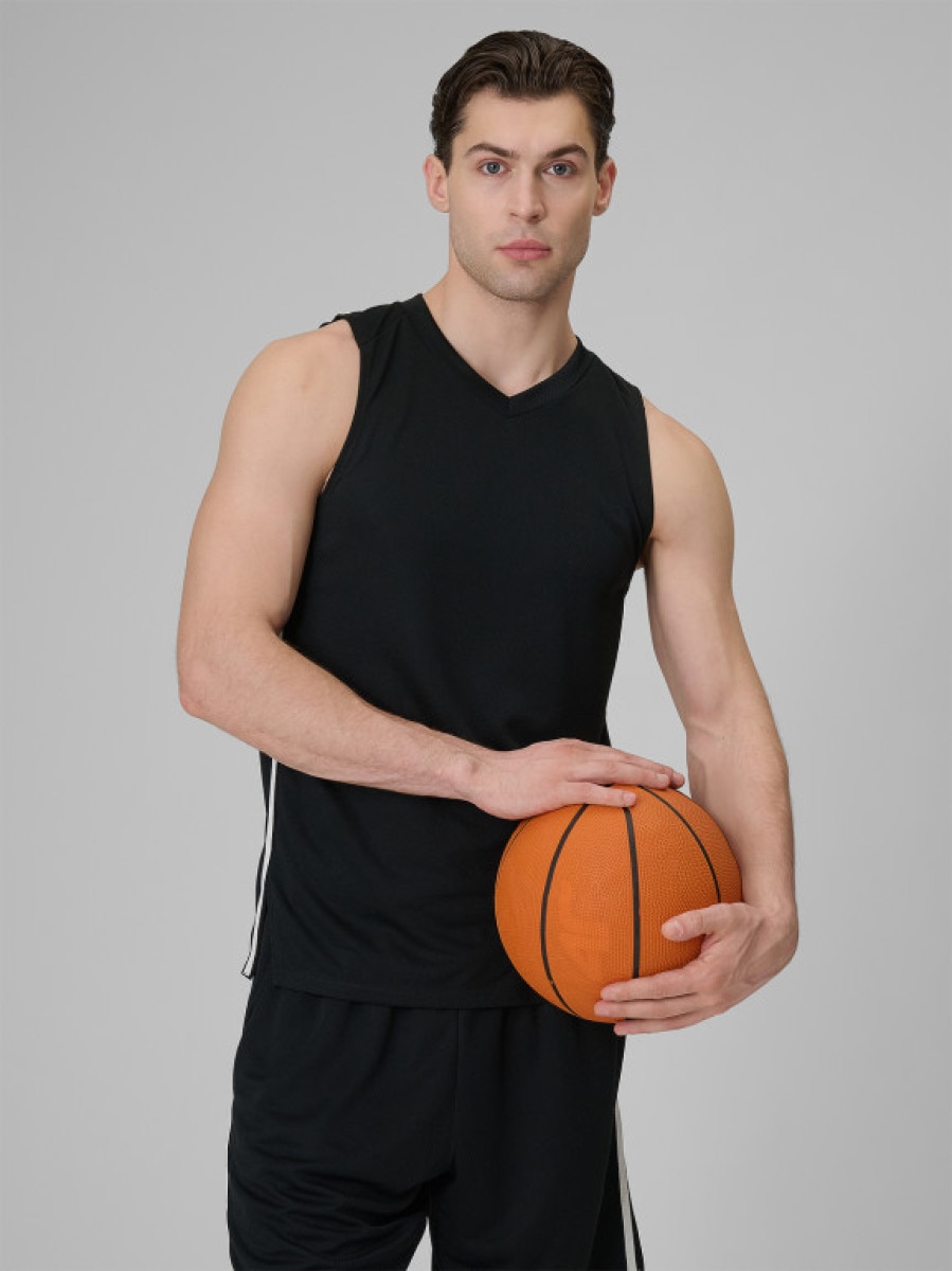 Koszulka do koszykówki uniseks 4F 4FWSS26TFSLU739 - czarna