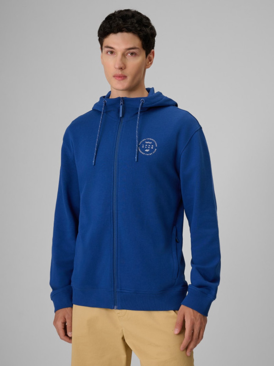 Męska bluza dresowa z kapturem 4F 4FRSS26TSWSM2978 - niebieska