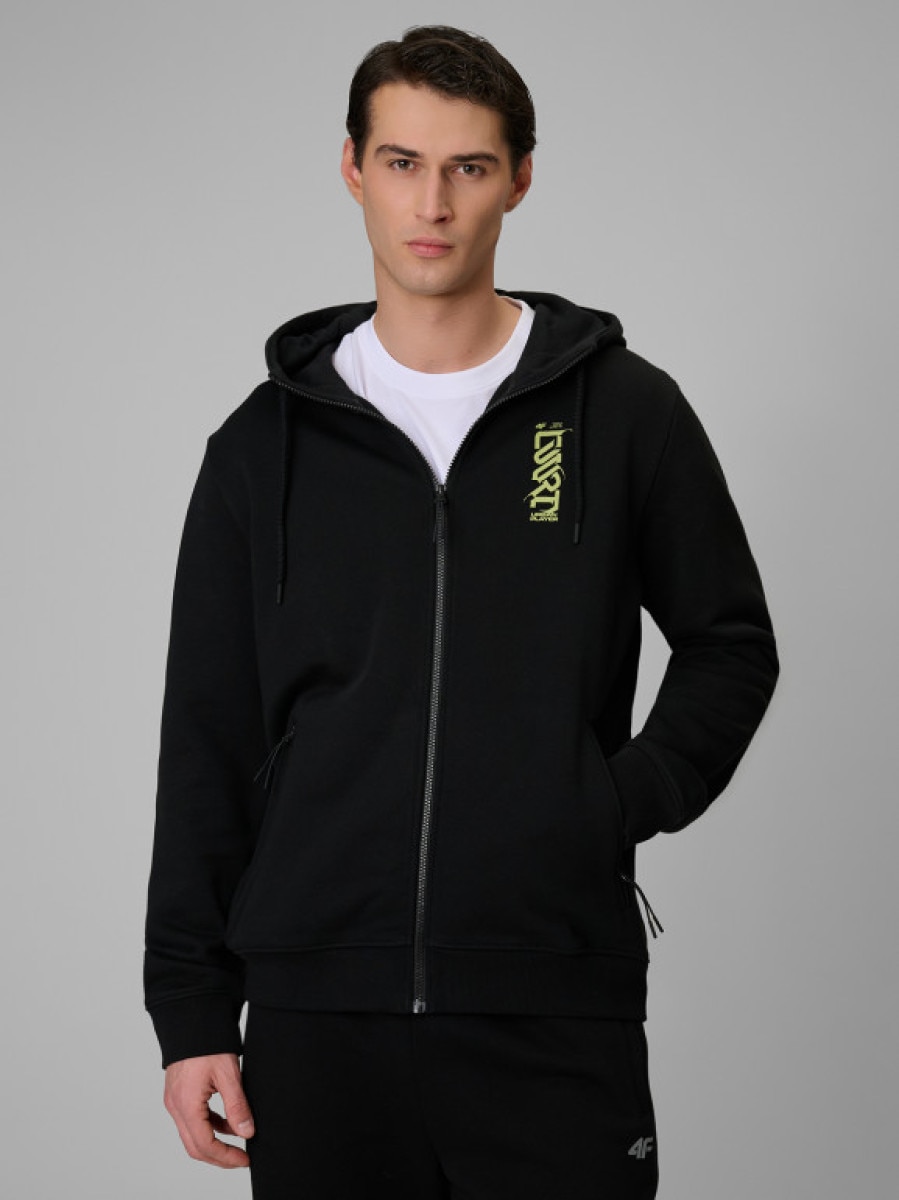 Męska bluza dresowa z kapturem 4F 4FRSS26TSWSM2879 - czarna