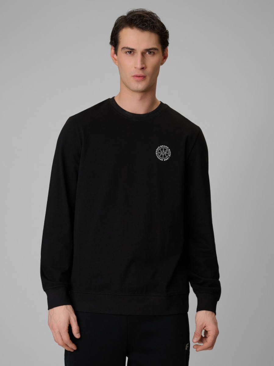 Męski longsleeve bez nadruku 4F 4FRSS26TLONM671 - czarny
