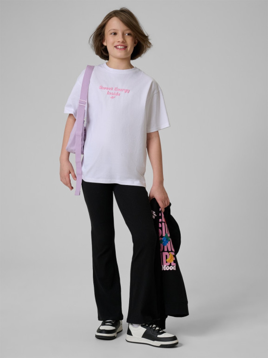 Dziewczęce legginsy 4F 4FJRSS26TTIGF330 - czarne
