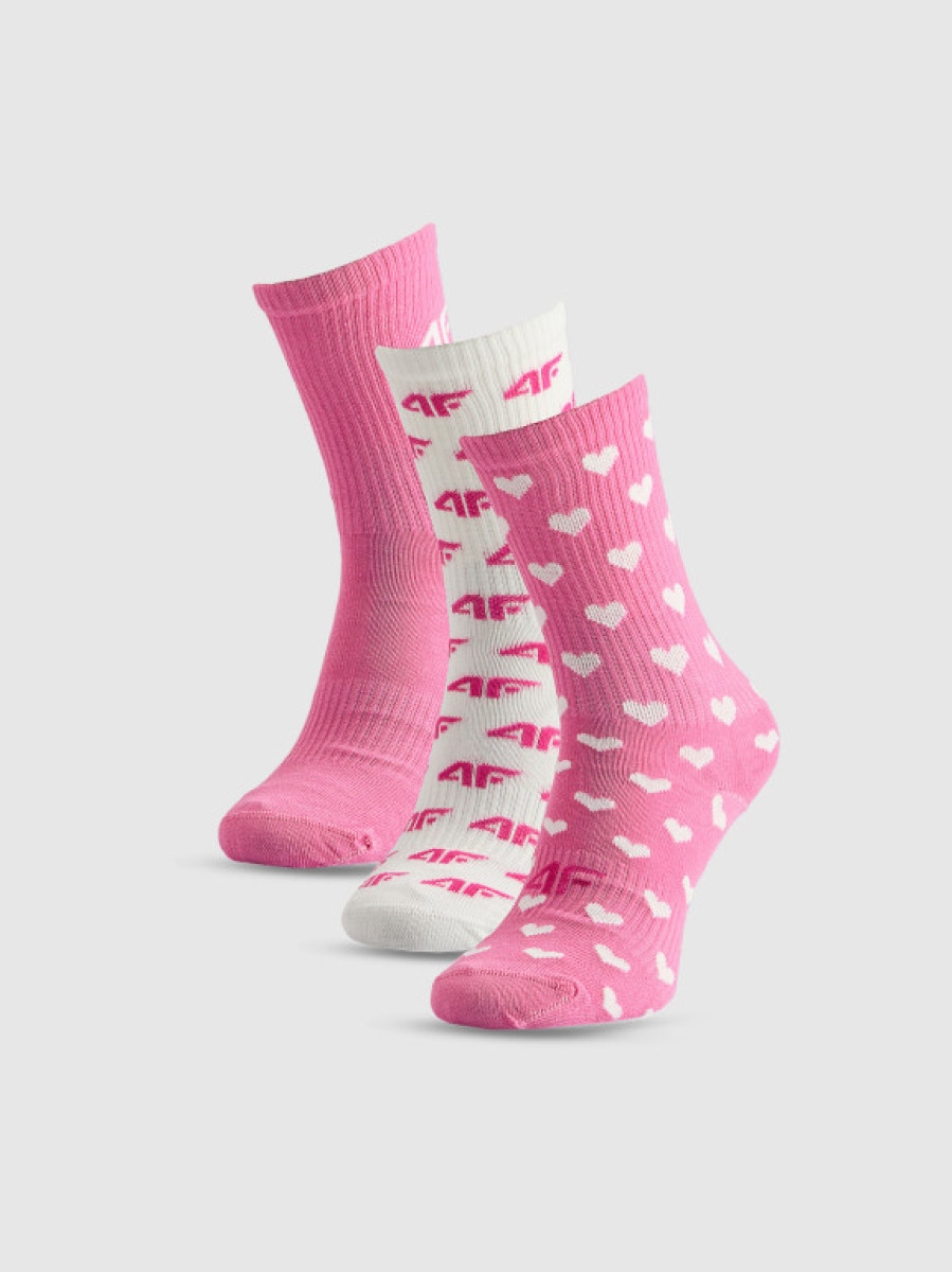 Dziewczęce skarpetki (3-pack) 4F 4FJRSS26USOCF667 - multikolor