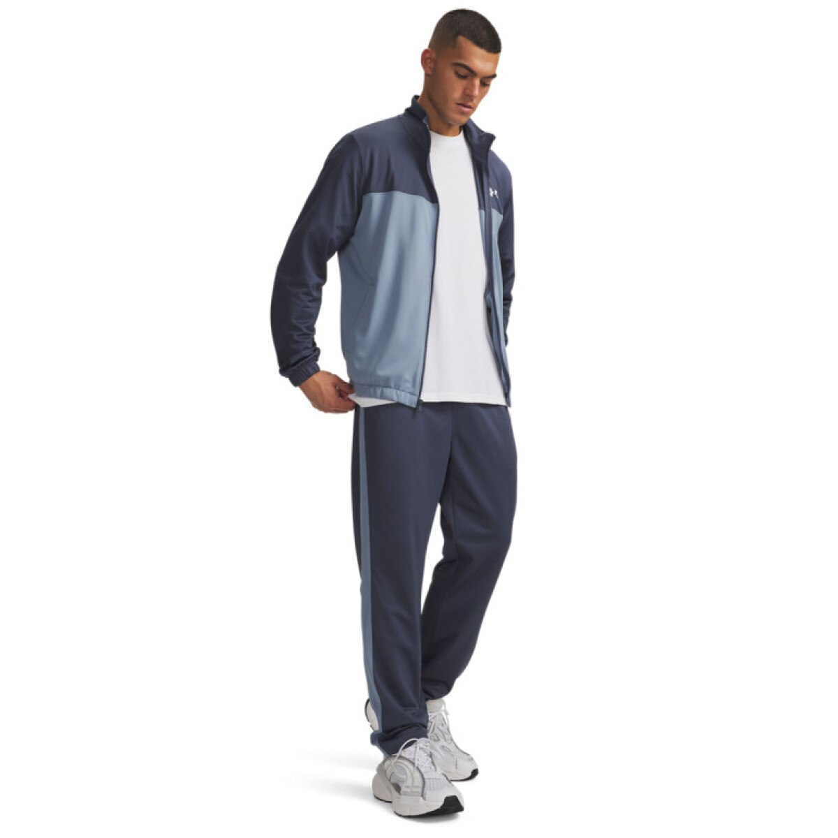 Męski komplet dresowy Under Armour UA EMEA Tracksuit Novelty - niebieski