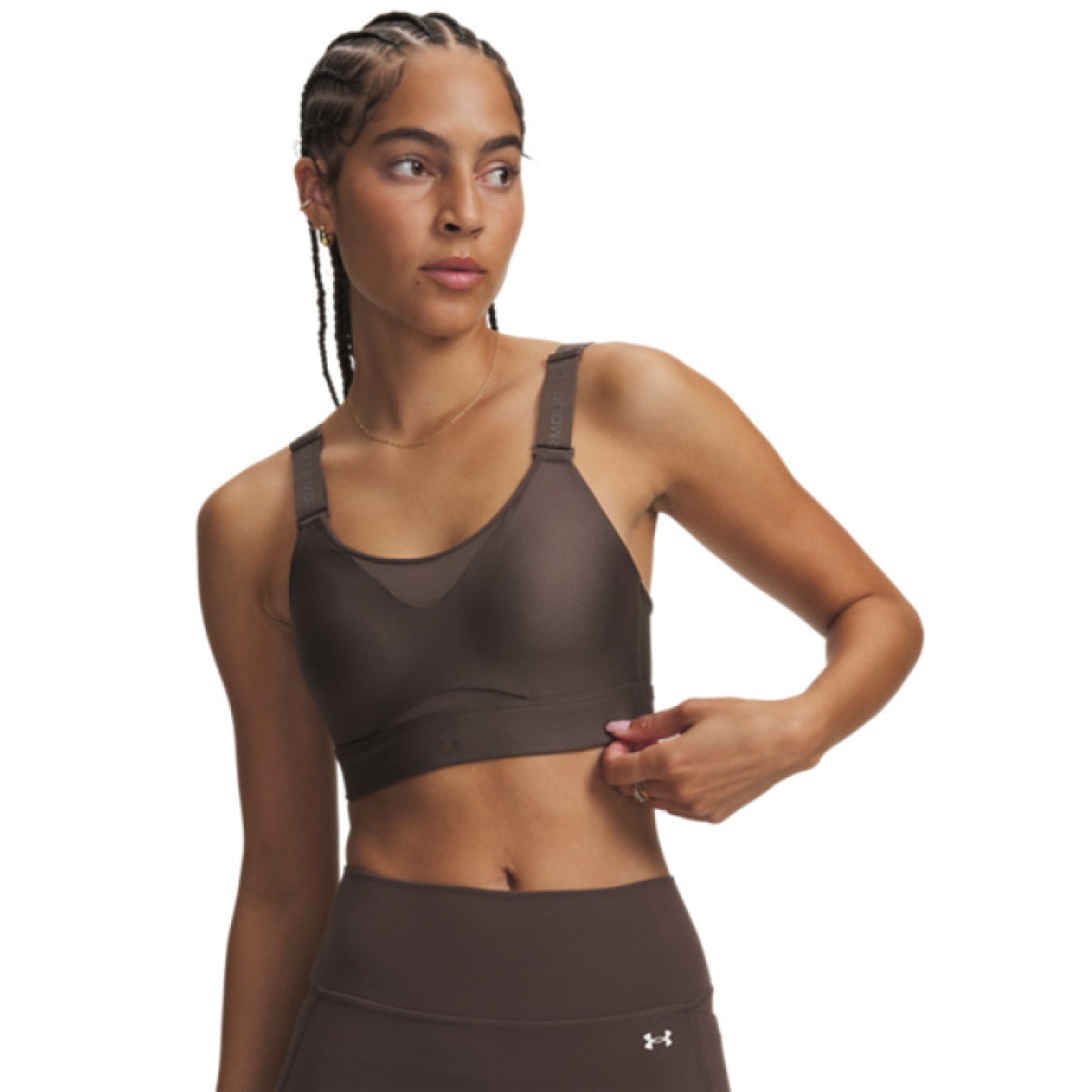 Biustonosz treningowy Under Armour UA Infinity High 2.0 Bra - brązowy