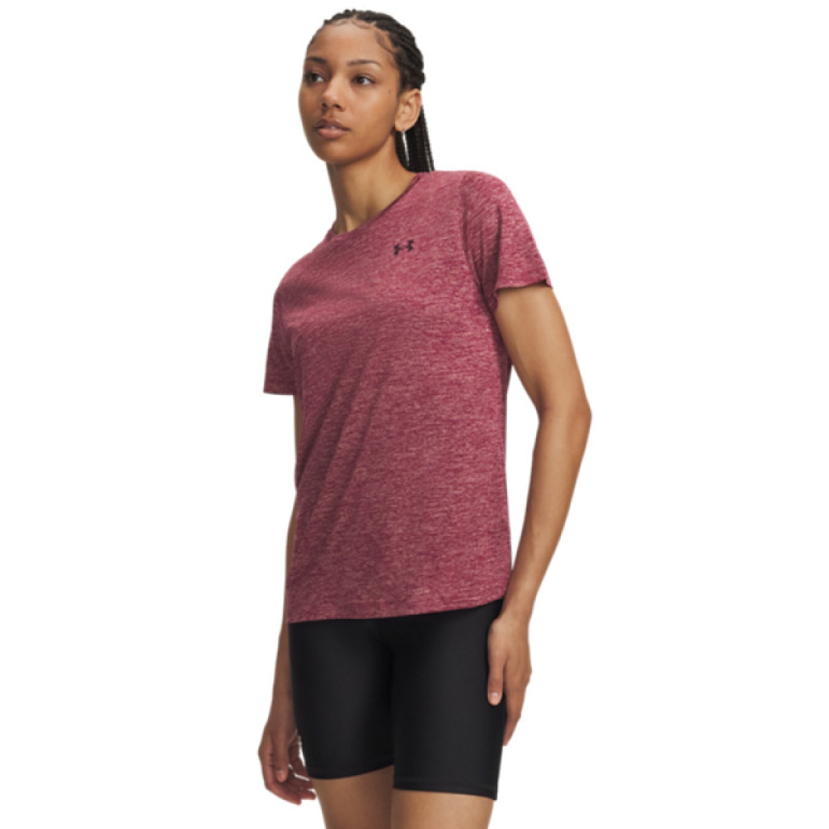 Damska koszulka treningowa Under Armour Tech SSC- Twist - bordowa