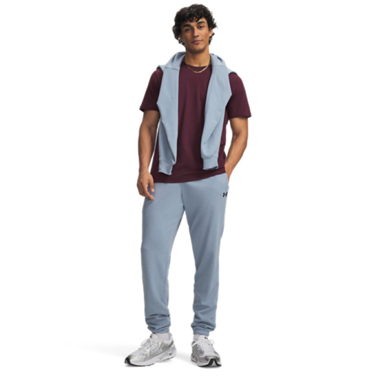 Męskie spodnie dresowe joggery Under Armour UA Rival Lightweight - niebieskie