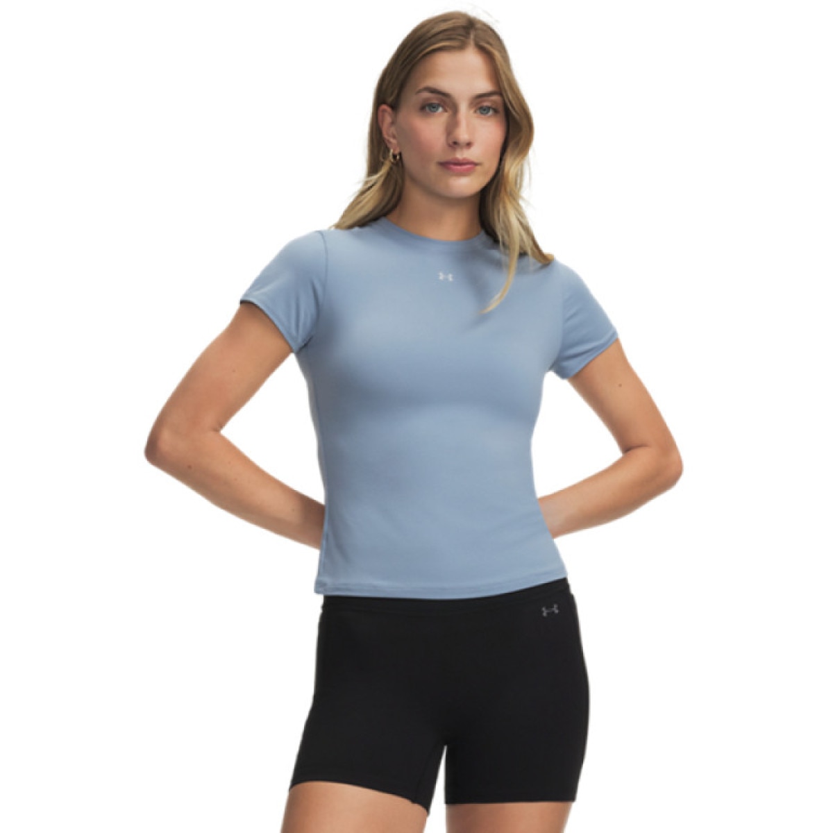 Damska koszulka treningowa Under Armour Motion Fitted SS - niebieska