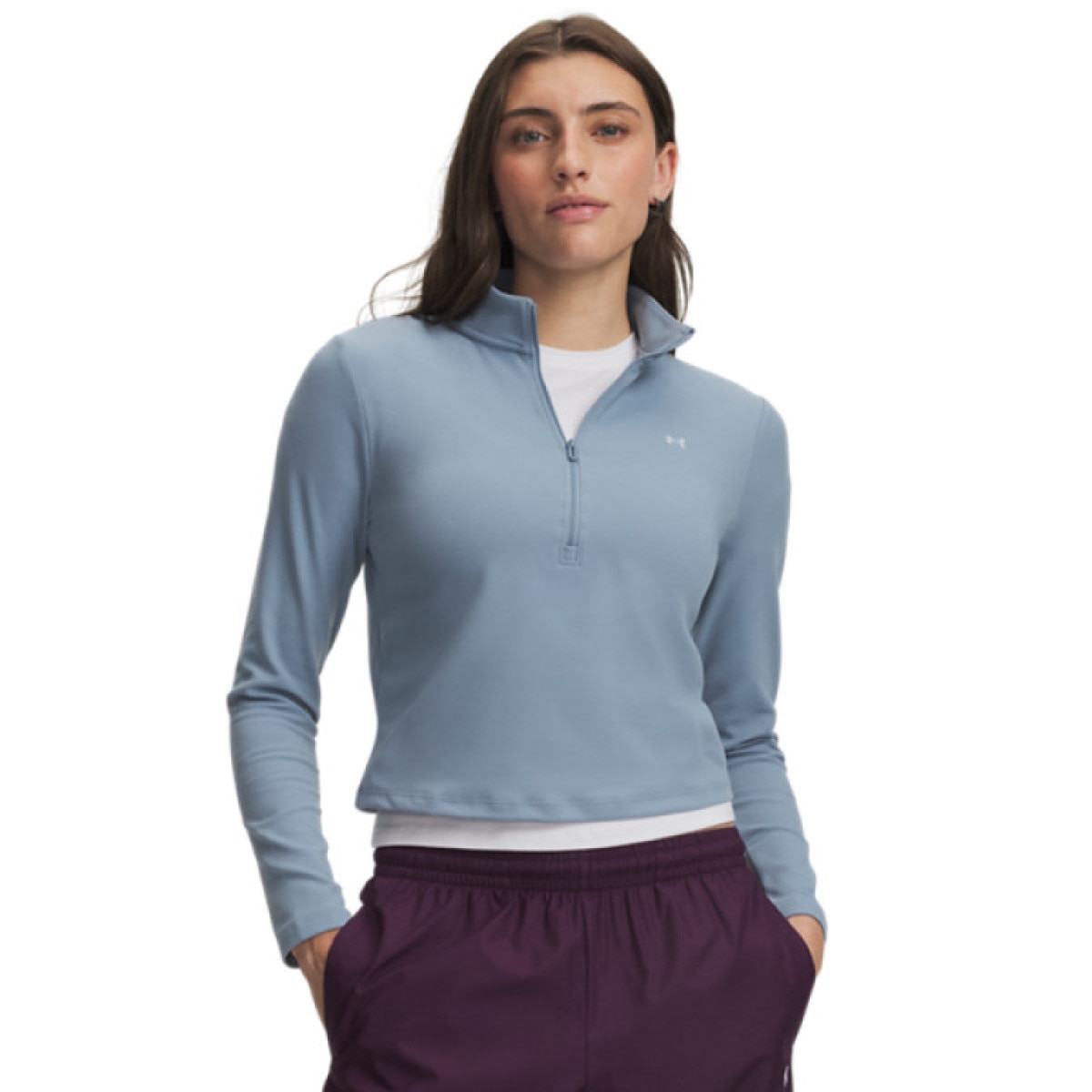 Damska bluza treningowa bez kaptura Under Armour Motion 1/2 Zip - niebieska