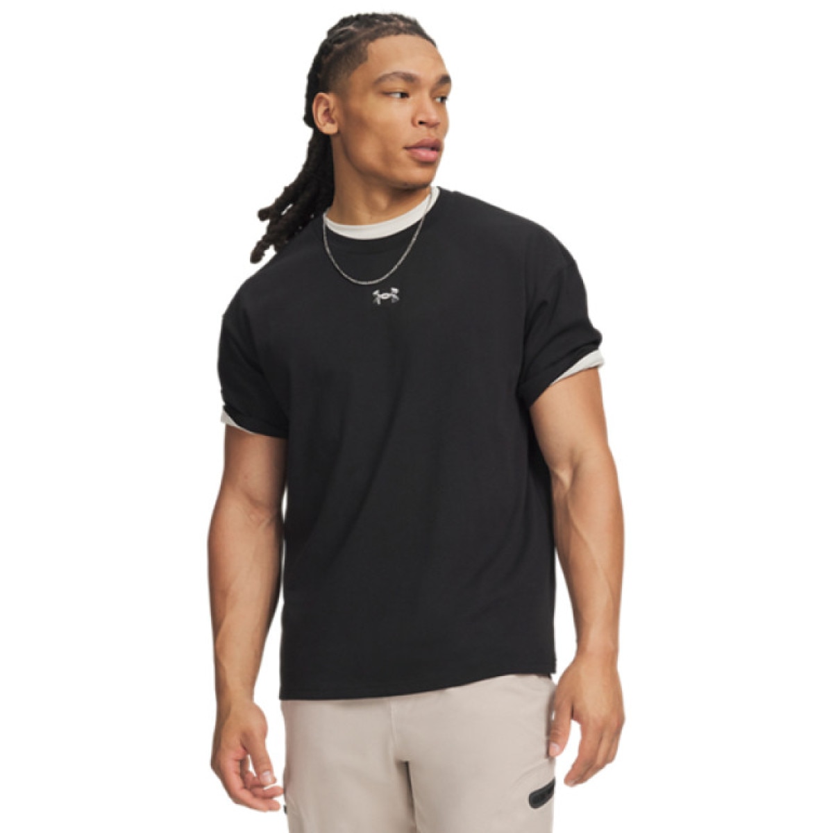 Męska koszulka z krótkim rękawem Under Armour UA M HWT METAL LOGO SS - czarna